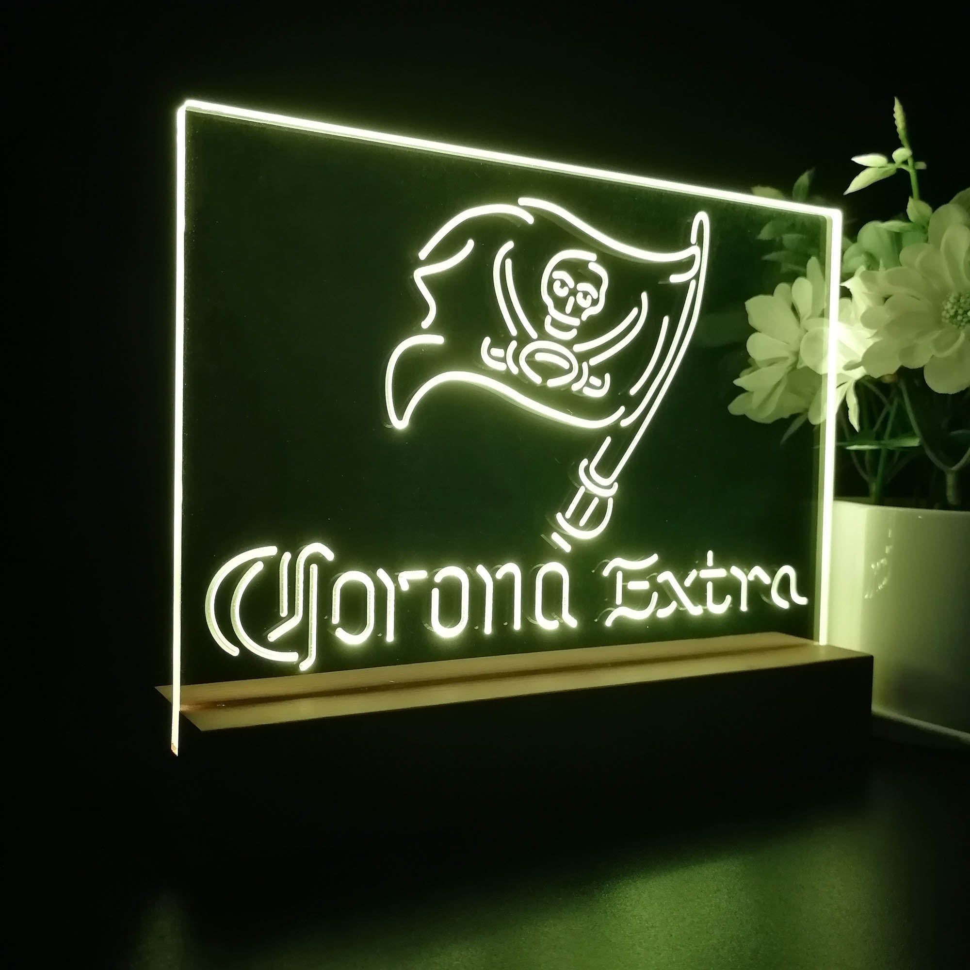 Corona Extra Bar Tampa Bay Buccaneers Est. 1976 Night Light Pub Bar Lamp