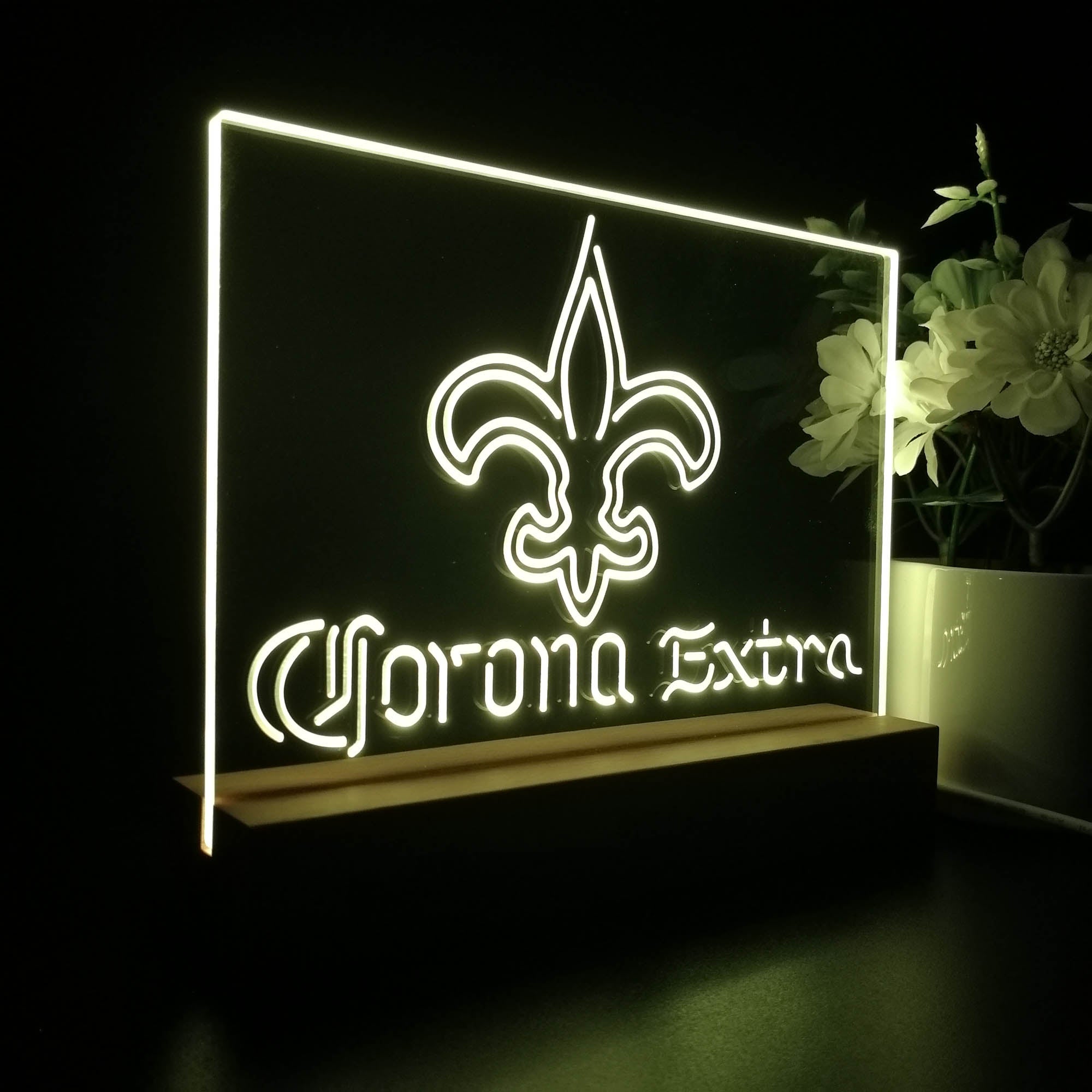 Corona Extra Bar New Orleans Saints Est. 1967 Night Light Pub Bar Lamp