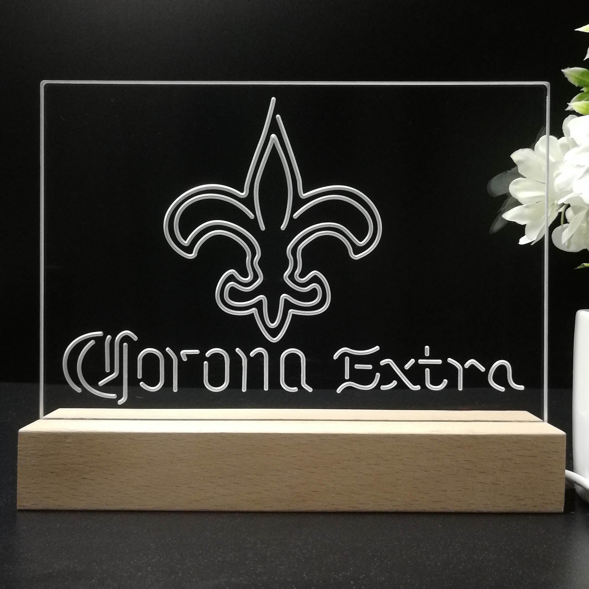 Corona Extra Bar New Orleans Saints Est. 1967 Night Light Pub Bar Lamp