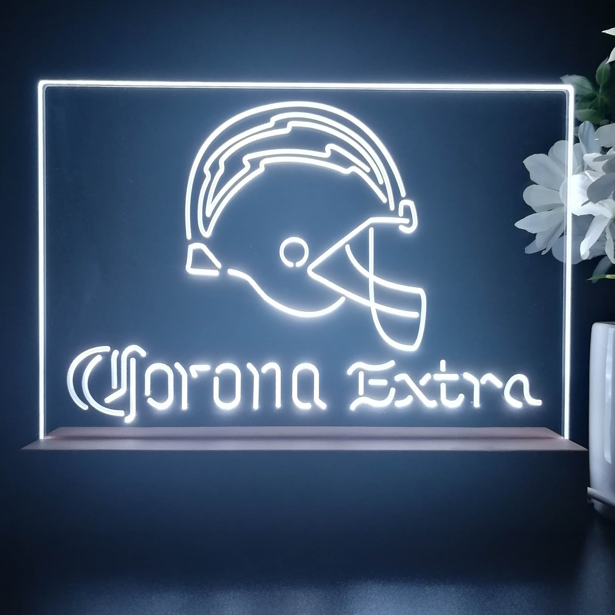 Corona Extra Bar Los Angeles Chargers Est. 1960 Night Light Pub Bar Lamp