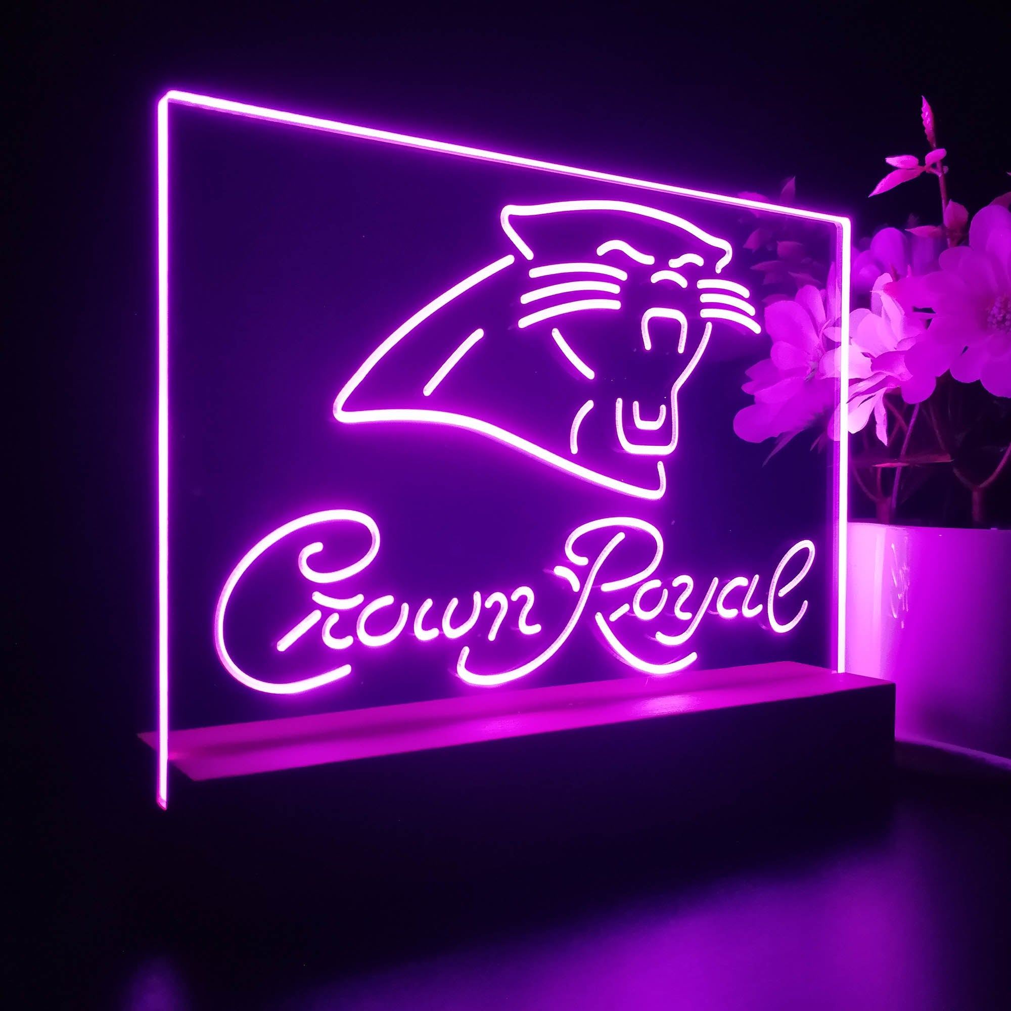 Crown Royal Bar Carolina Panthers Est. 1995 Night Light Pub Bar Lamp