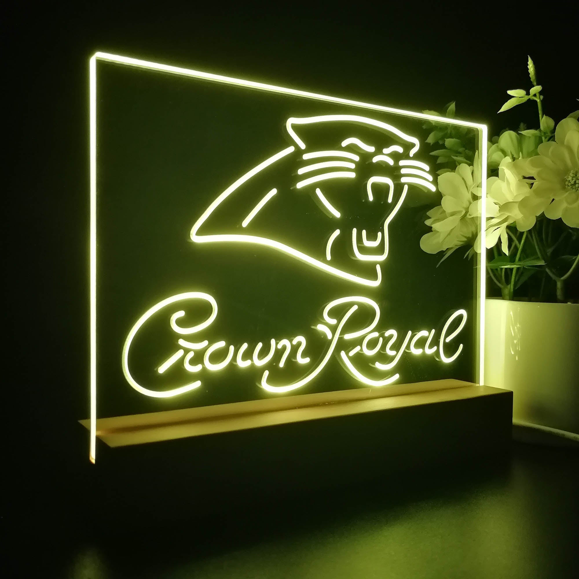 Crown Royal Bar Carolina Panthers Est. 1995 Night Light Pub Bar Lamp