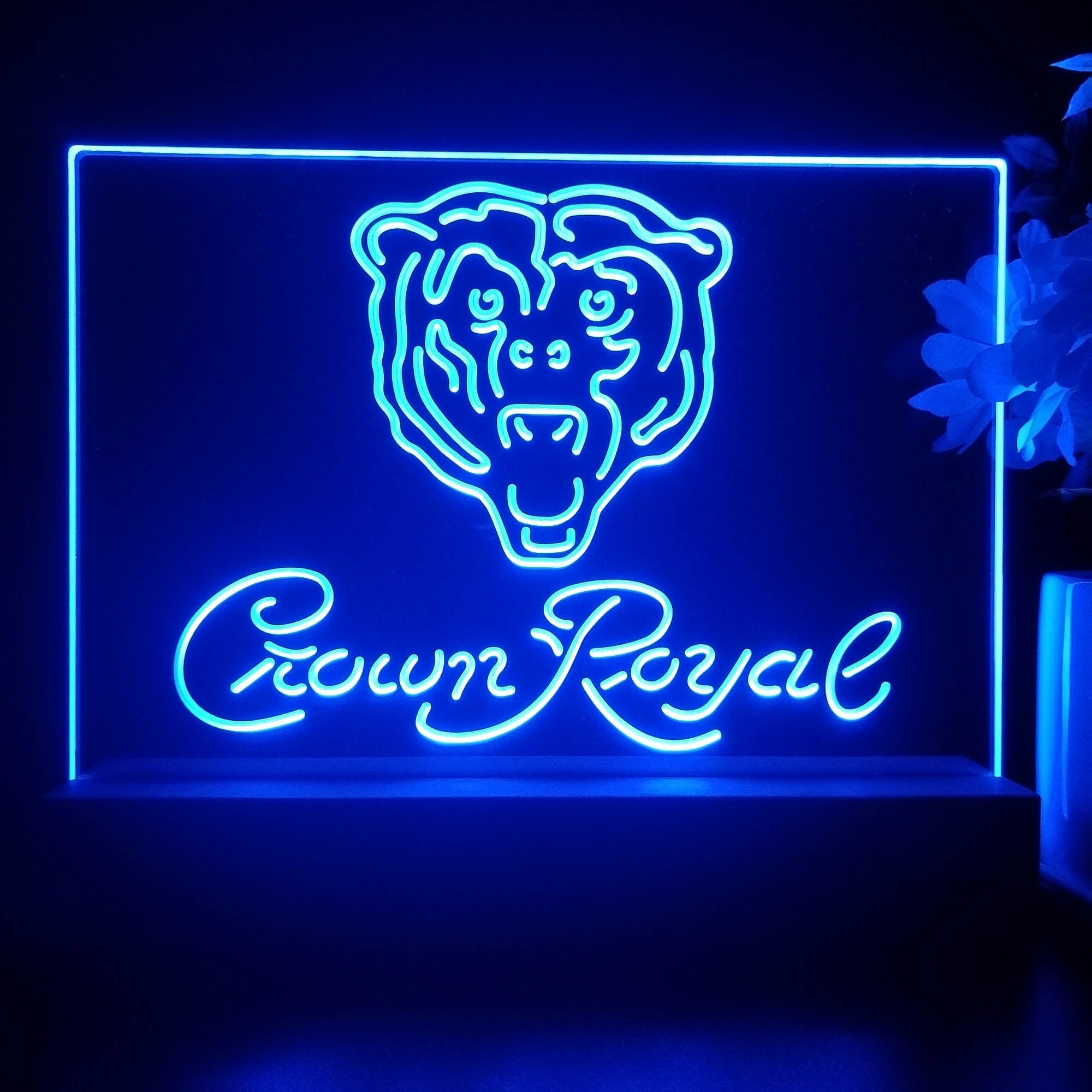 Crown Royal Bar Chicago Bears Est. 1920 Night Light Pub Bar Lamp