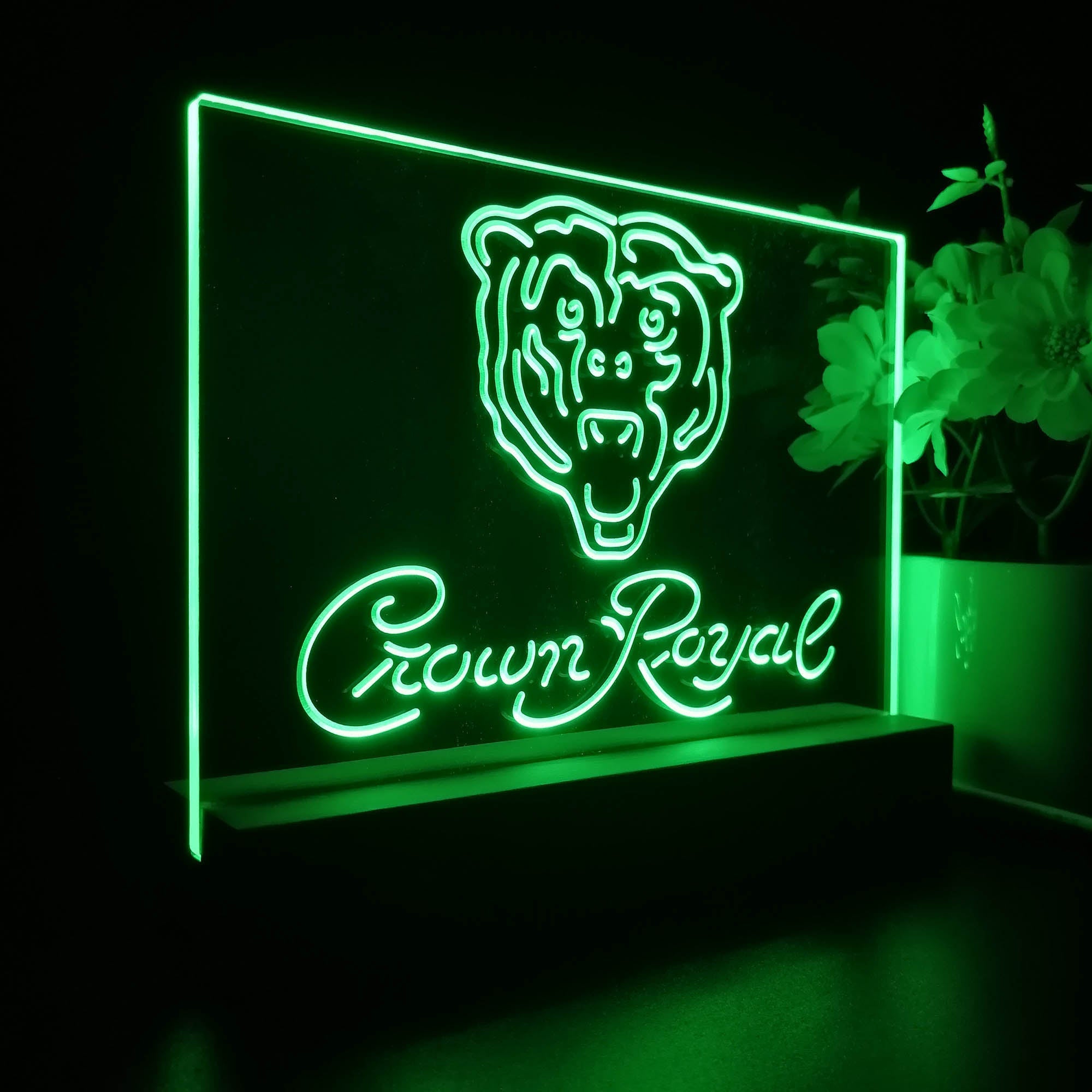 Crown Royal Bar Chicago Bears Est. 1920 Night Light Pub Bar Lamp
