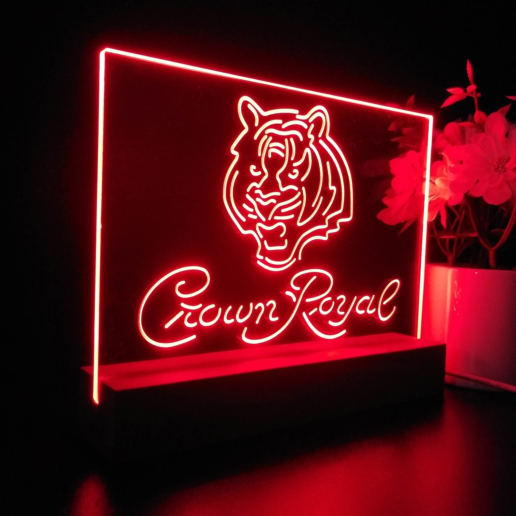 Crown Royal Bar Cincinnati Bengals Est. 1968 Night Light Pub Bar Lamp