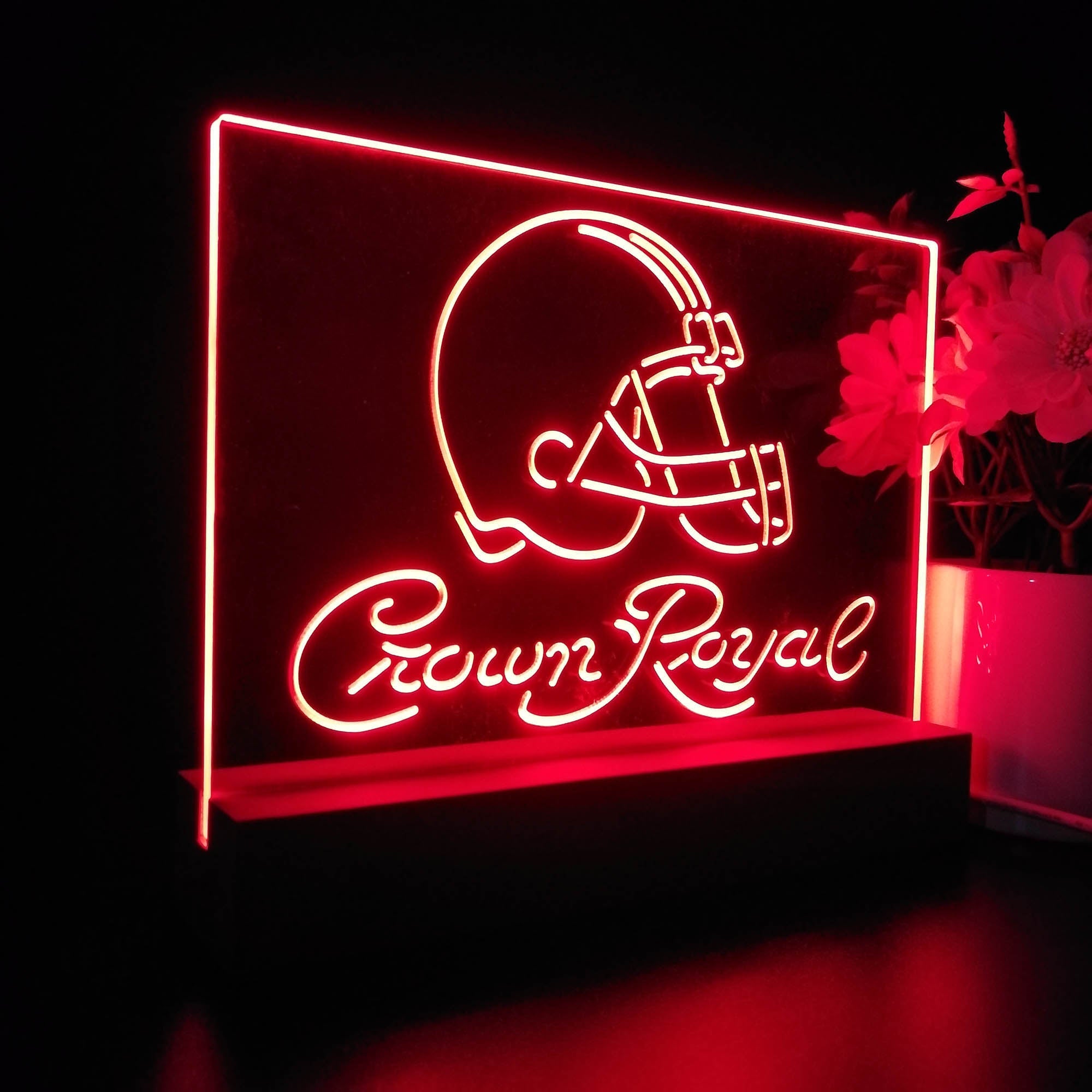 Crown Royal Bar Cleveland Browns Est. 1946 Night Light Pub Bar Lamp