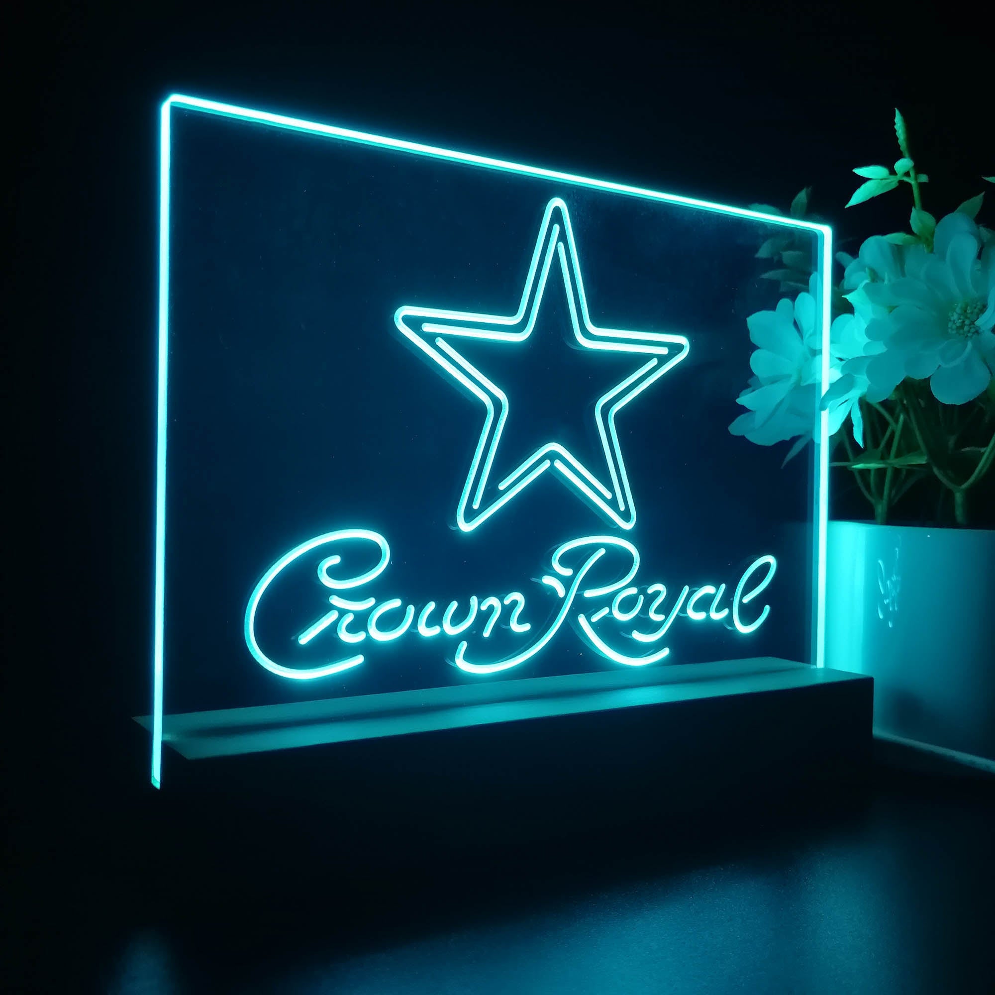 Crown Royal Bar Dallas Cowboys Est. 1960 Night Light Pub Bar Lamp