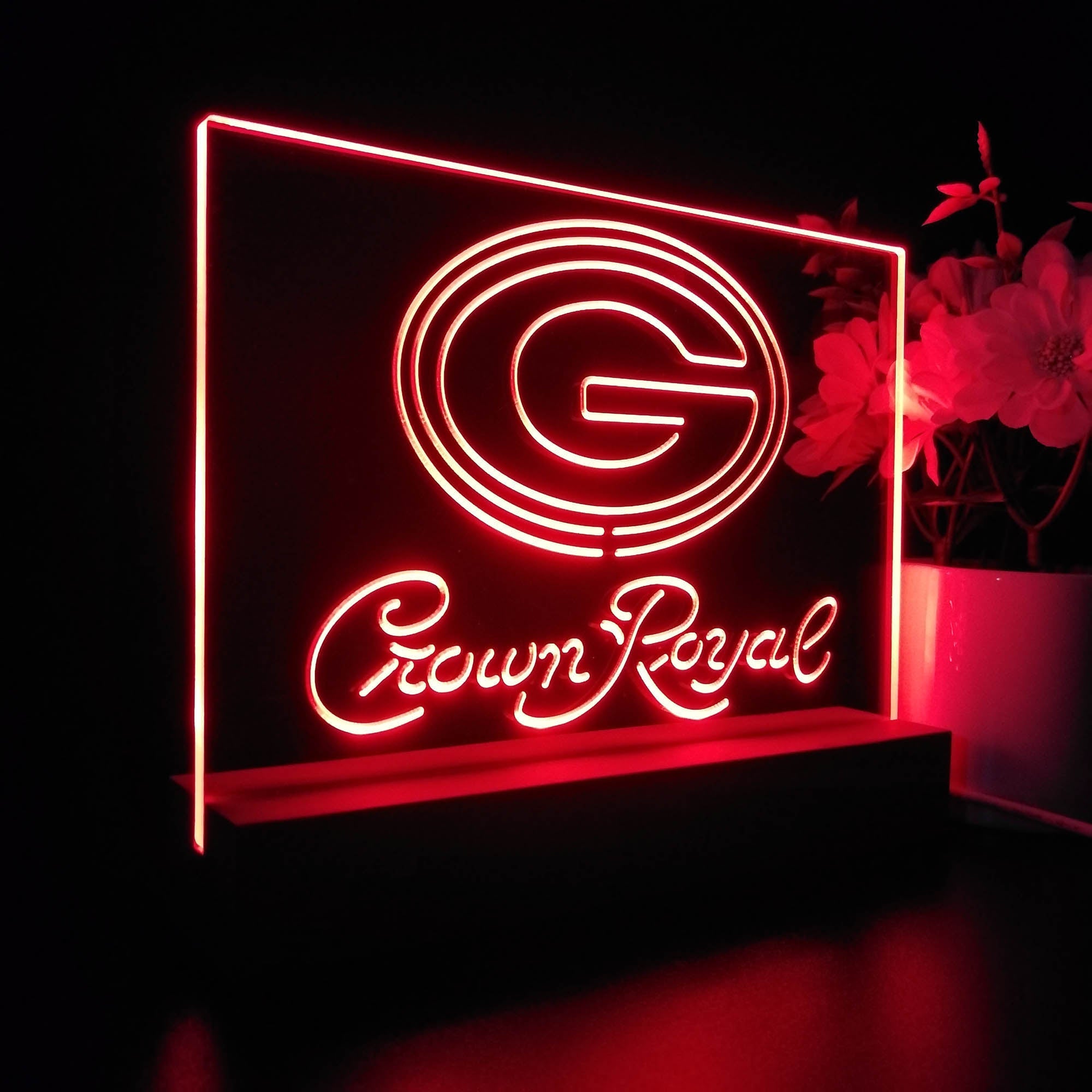 Crown Royal Bar Green Bay Packers Est. 1919 Night Light Pub Bar Lamp
