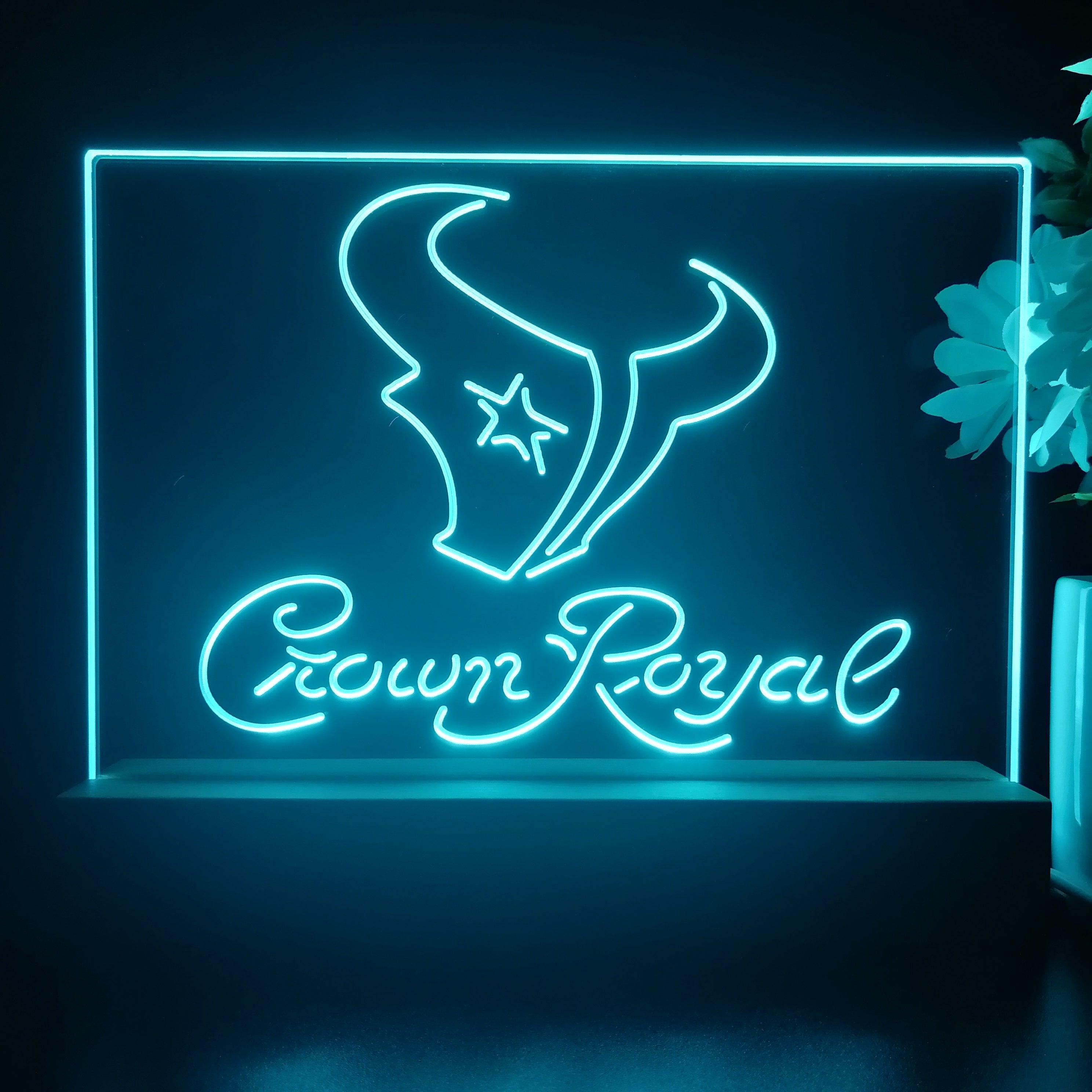Crown Royal Bar Houston Texans Est. 2002 Night Light Pub Bar Lamp