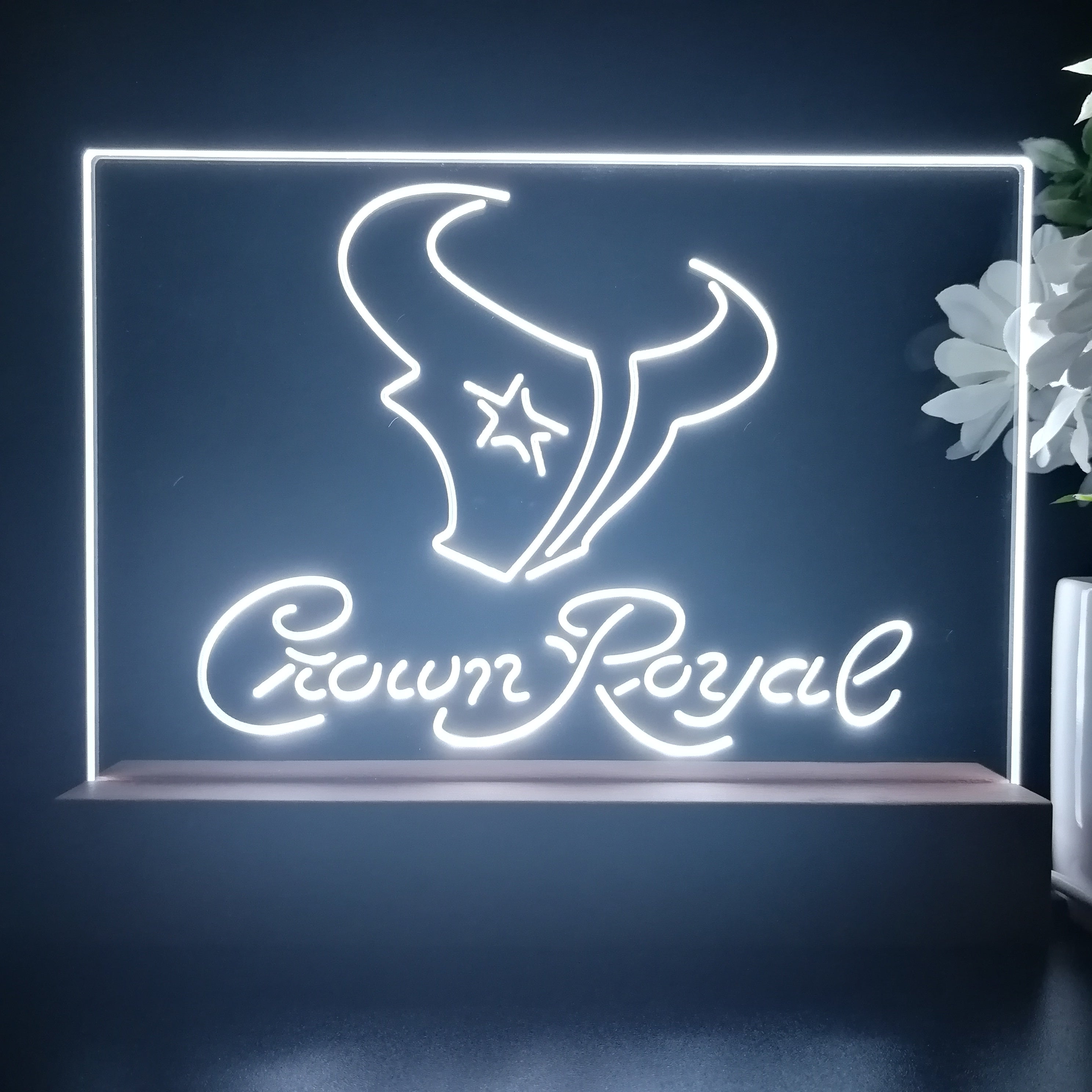 Crown Royal Bar Houston Texans Est. 2002 Night Light Pub Bar Lamp