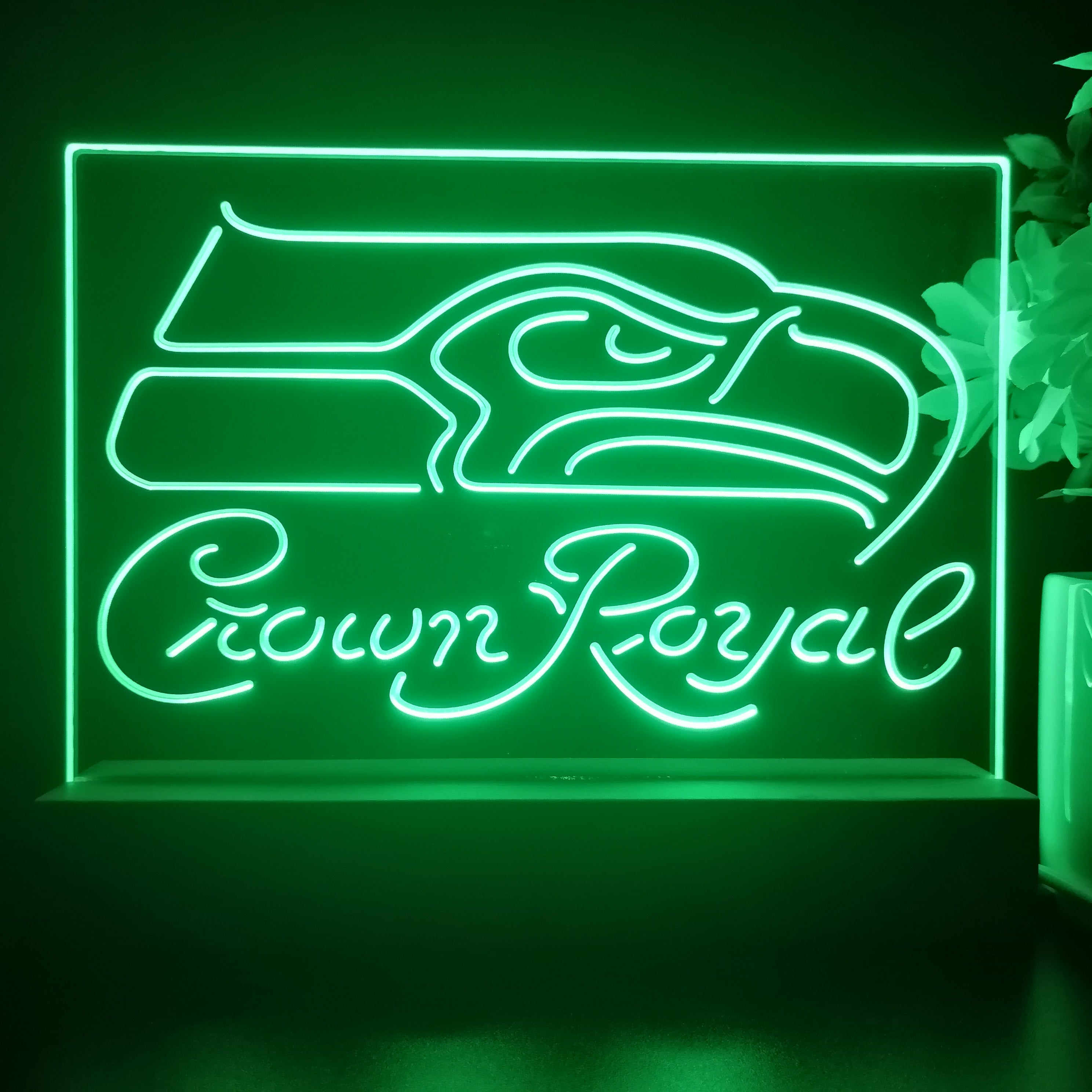 Seattle Seahawks Souvenir Crown Royal Night Light Pub Bar Lamp
