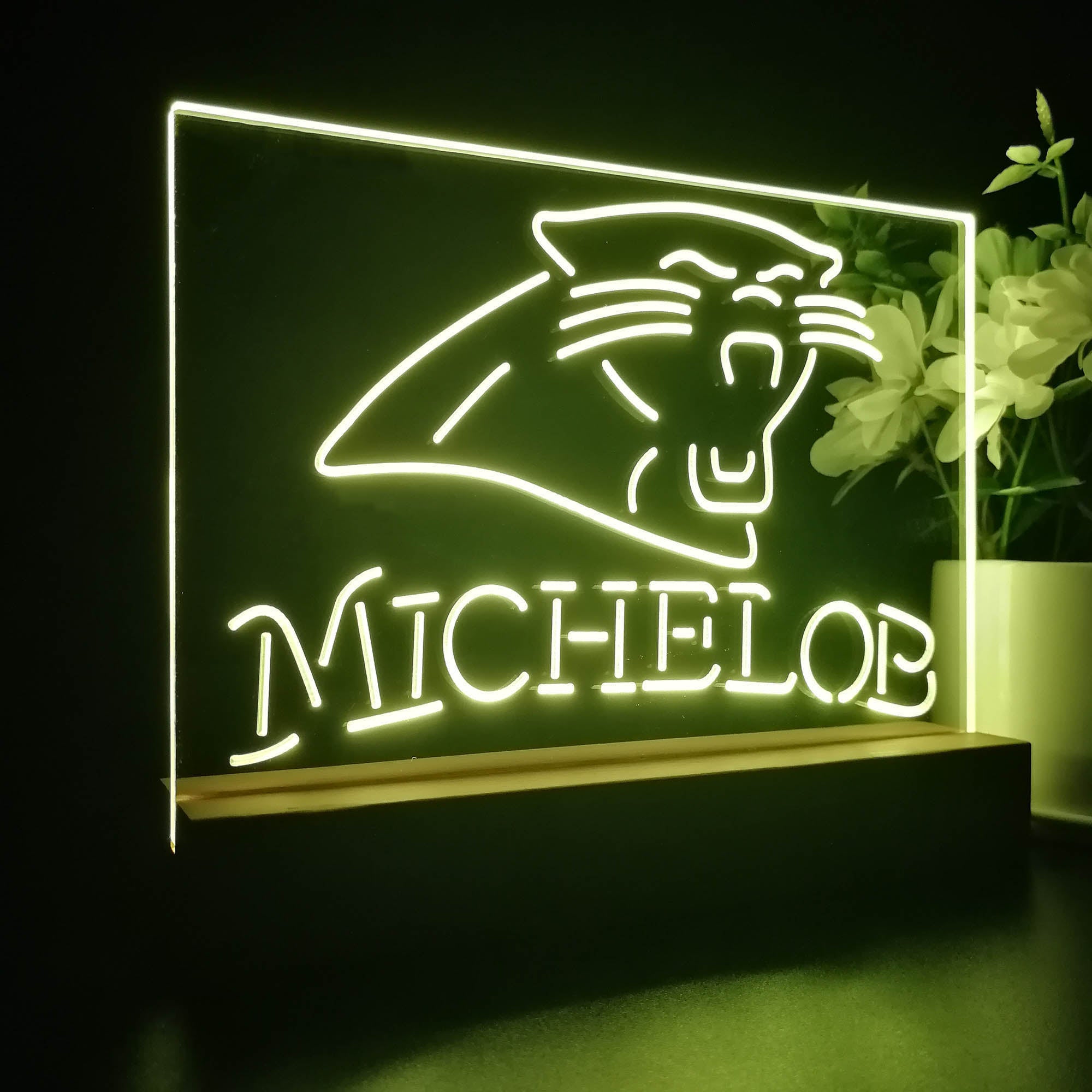 Carolina Panthers Michelob Bar 3D Illusion Night Light Desk Lamp