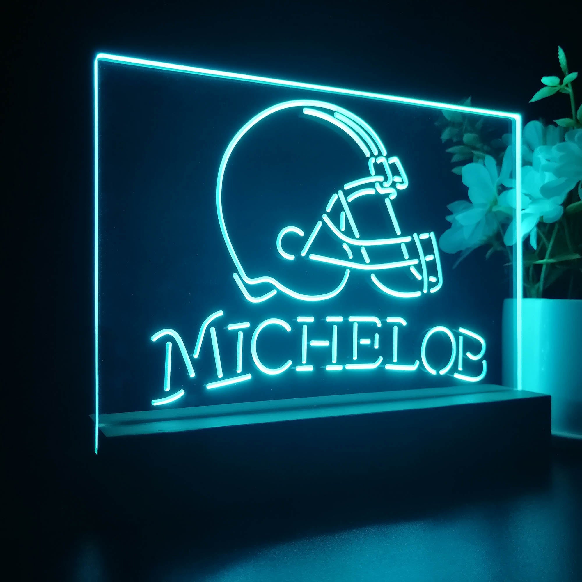 Michelob Bar Cleveland Browns 3D Illusion Night Light Desk Lamp