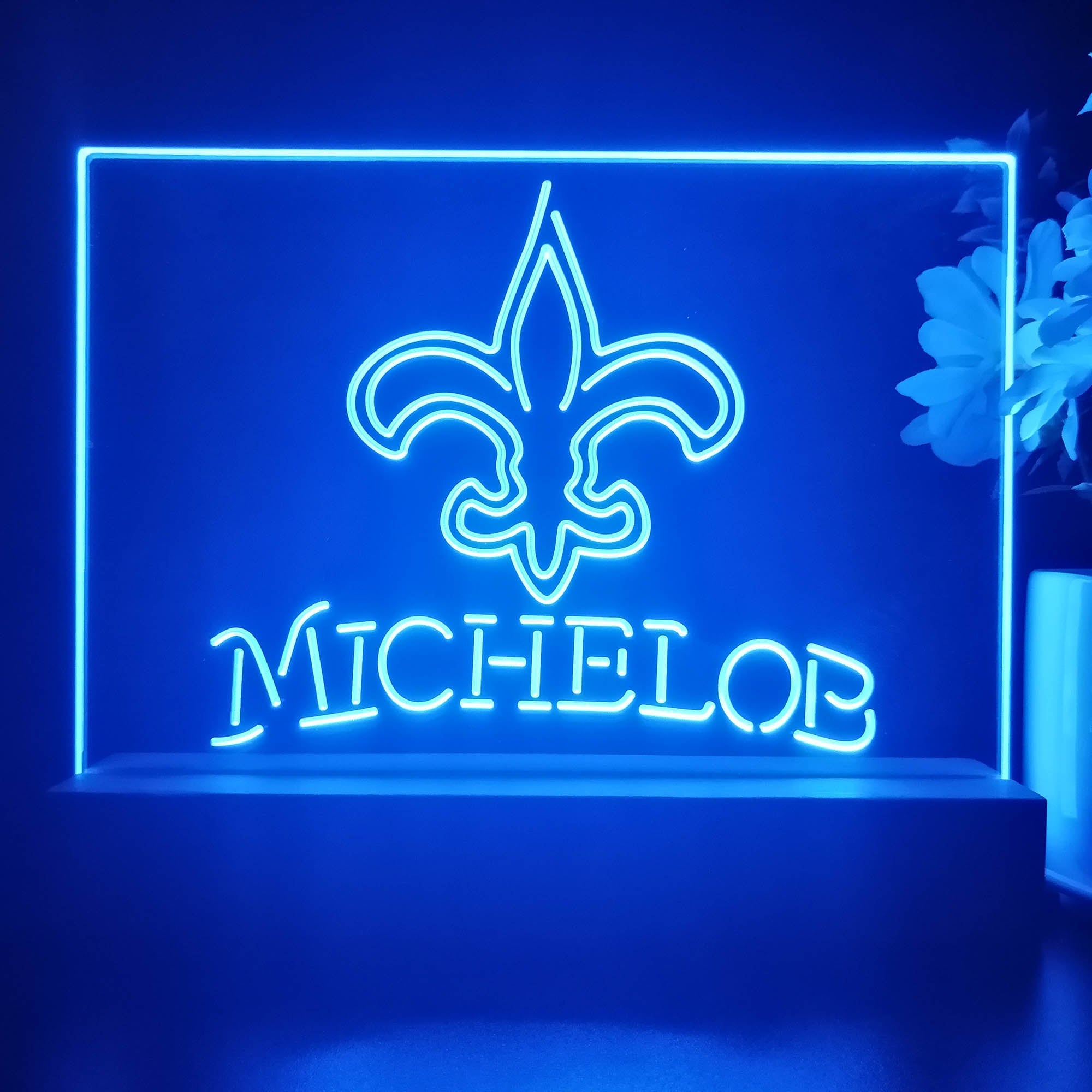 Michelob Bar New Orleans Saints 3D Illusion Night Light Desk Lamp