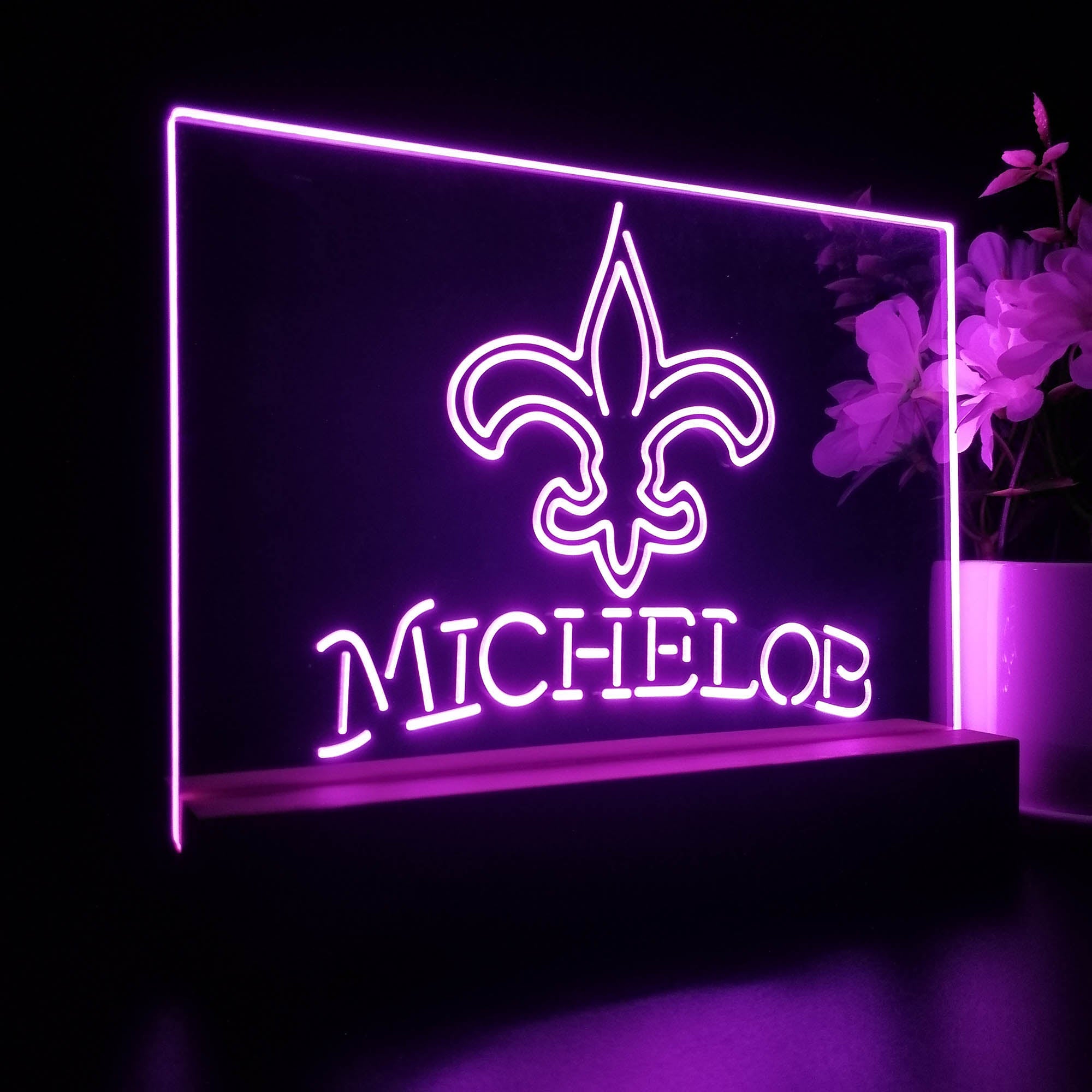 Michelob Bar New Orleans Saints 3D Illusion Night Light Desk Lamp