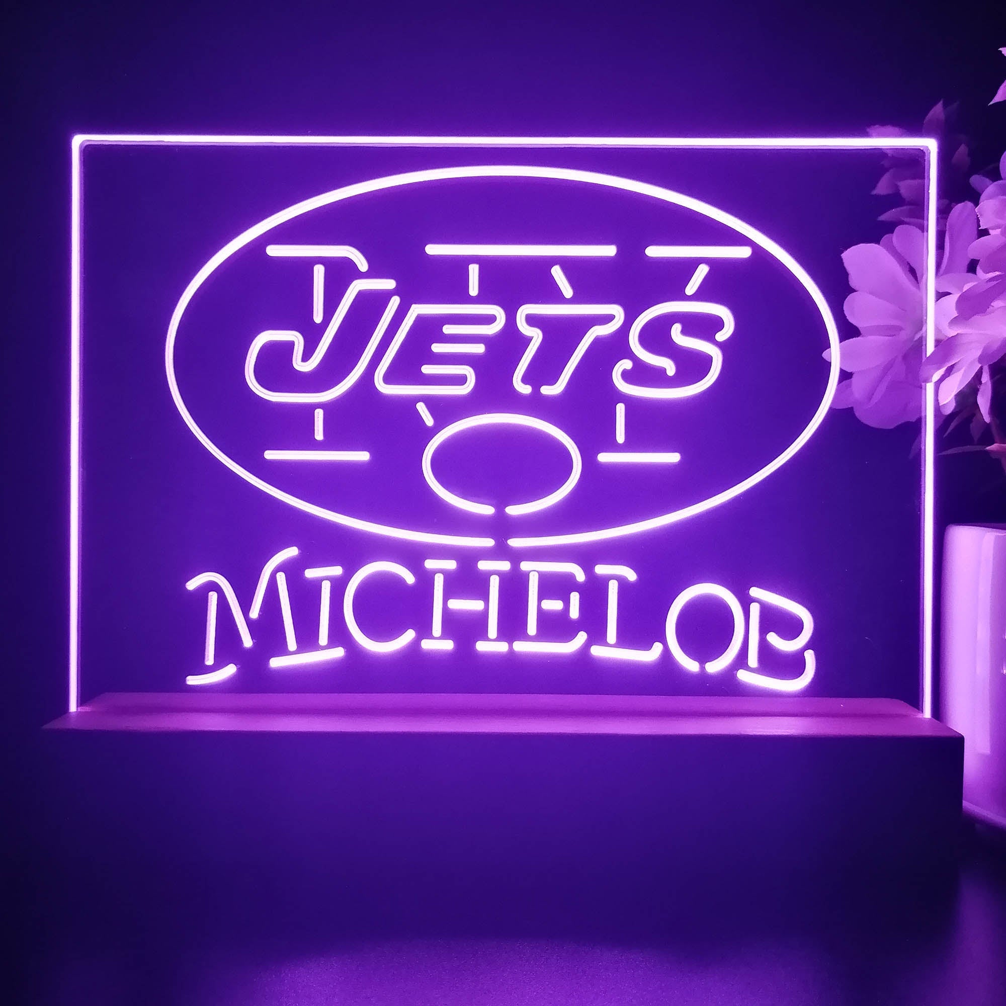 Michelob Bar New York Jets 3D Illusion Night Light Desk Lamp