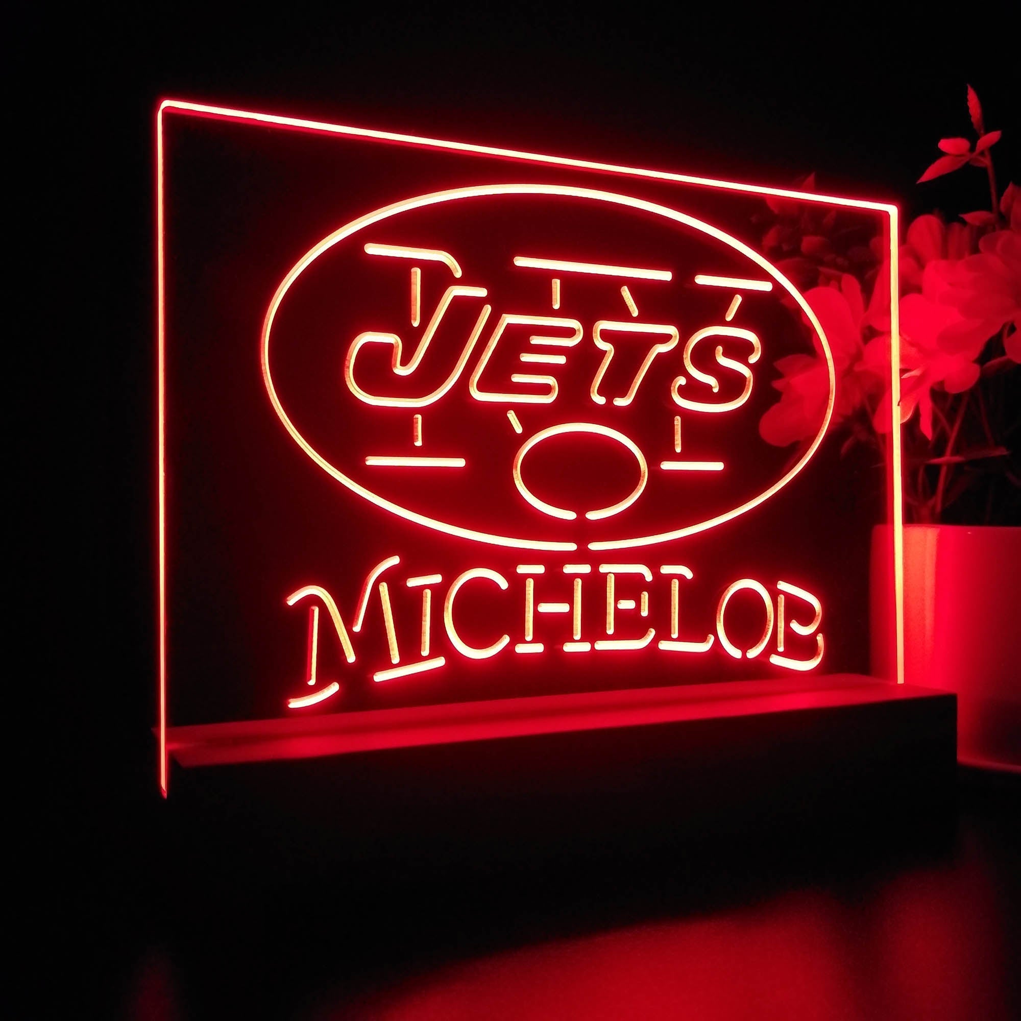 Michelob Bar New York Jets 3D Illusion Night Light Desk Lamp