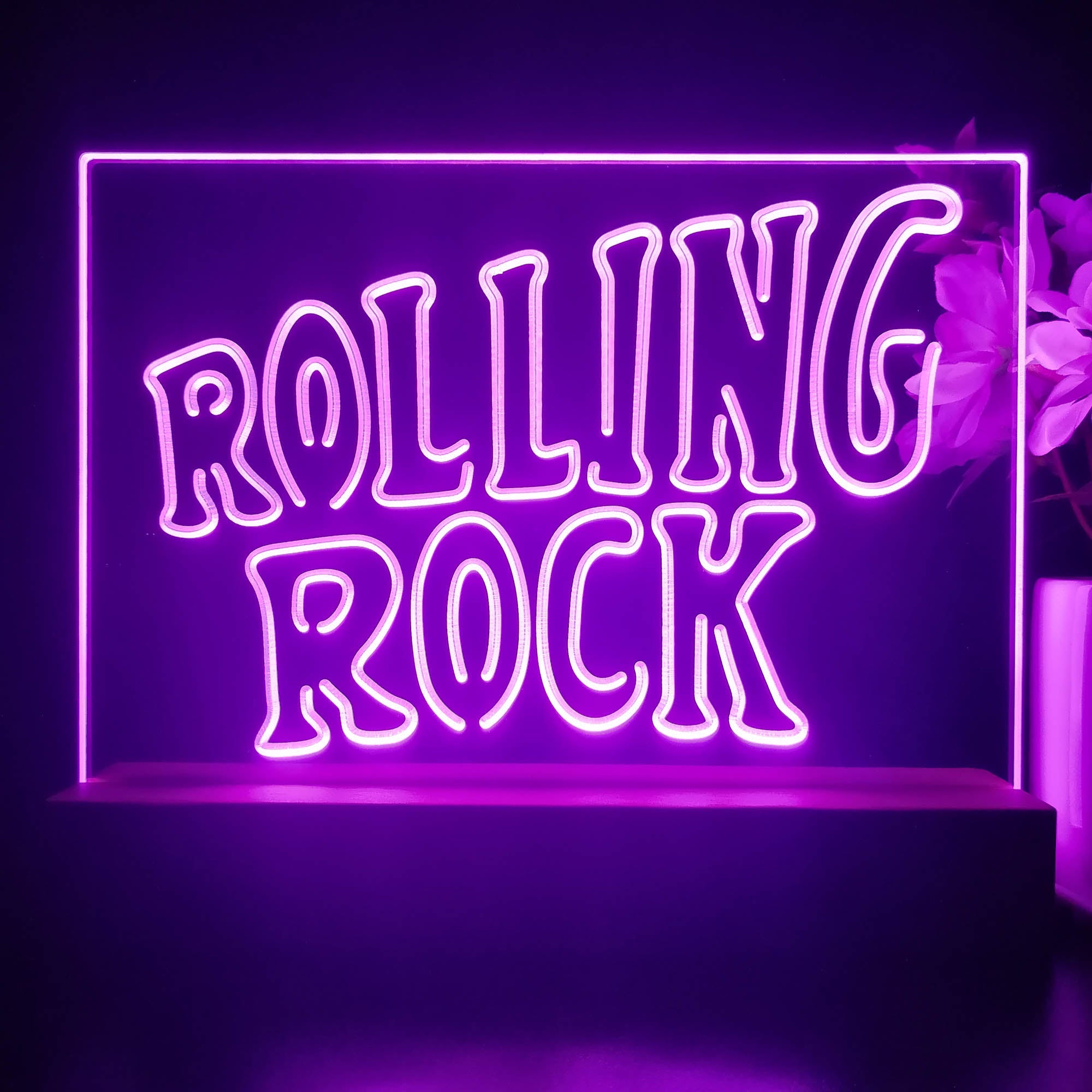 Rolling Rock Music 3D Illusion Night Light Desk Lamp