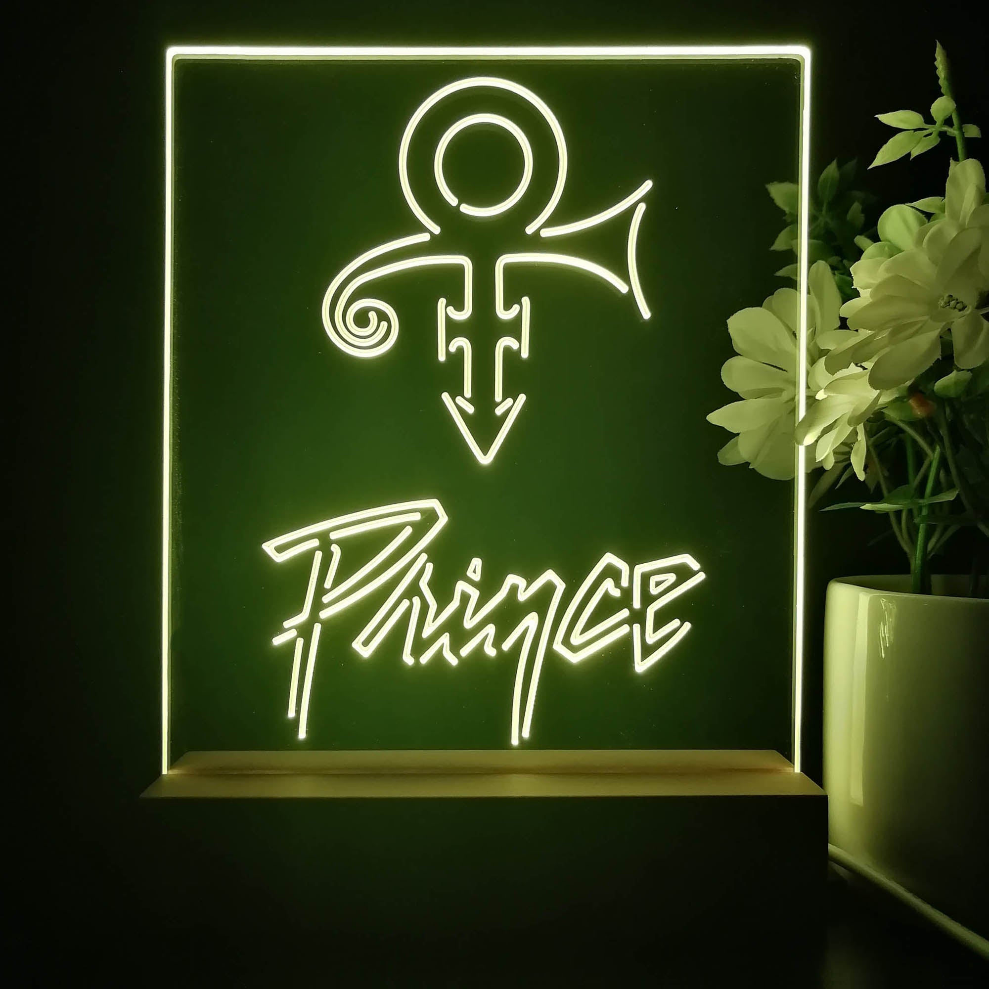 Prince Symbol Music 3D Illusion Night Light Desk Lamp