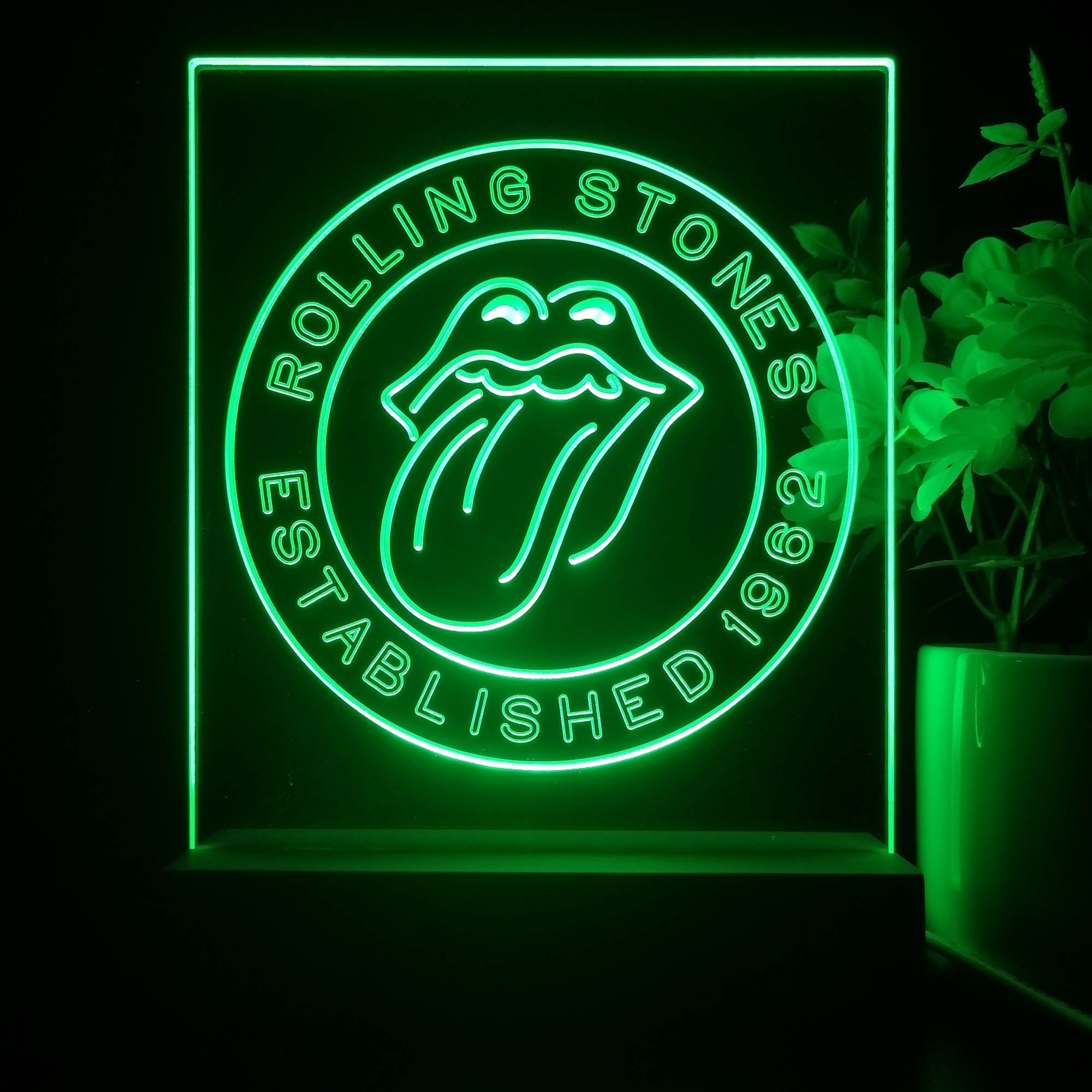 Rolling Stones Est. 1962 3D Illusion Night Light Desk Lamp