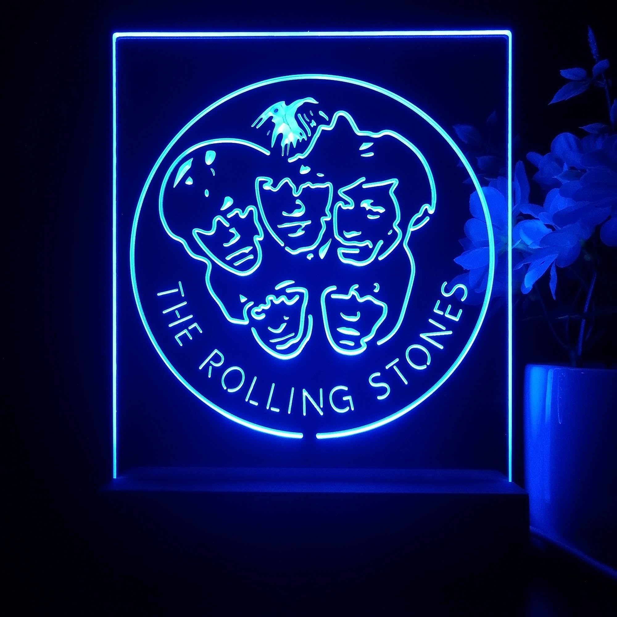 The Rolling Stones Heads 3D Illusion Night Light Desk Lamp