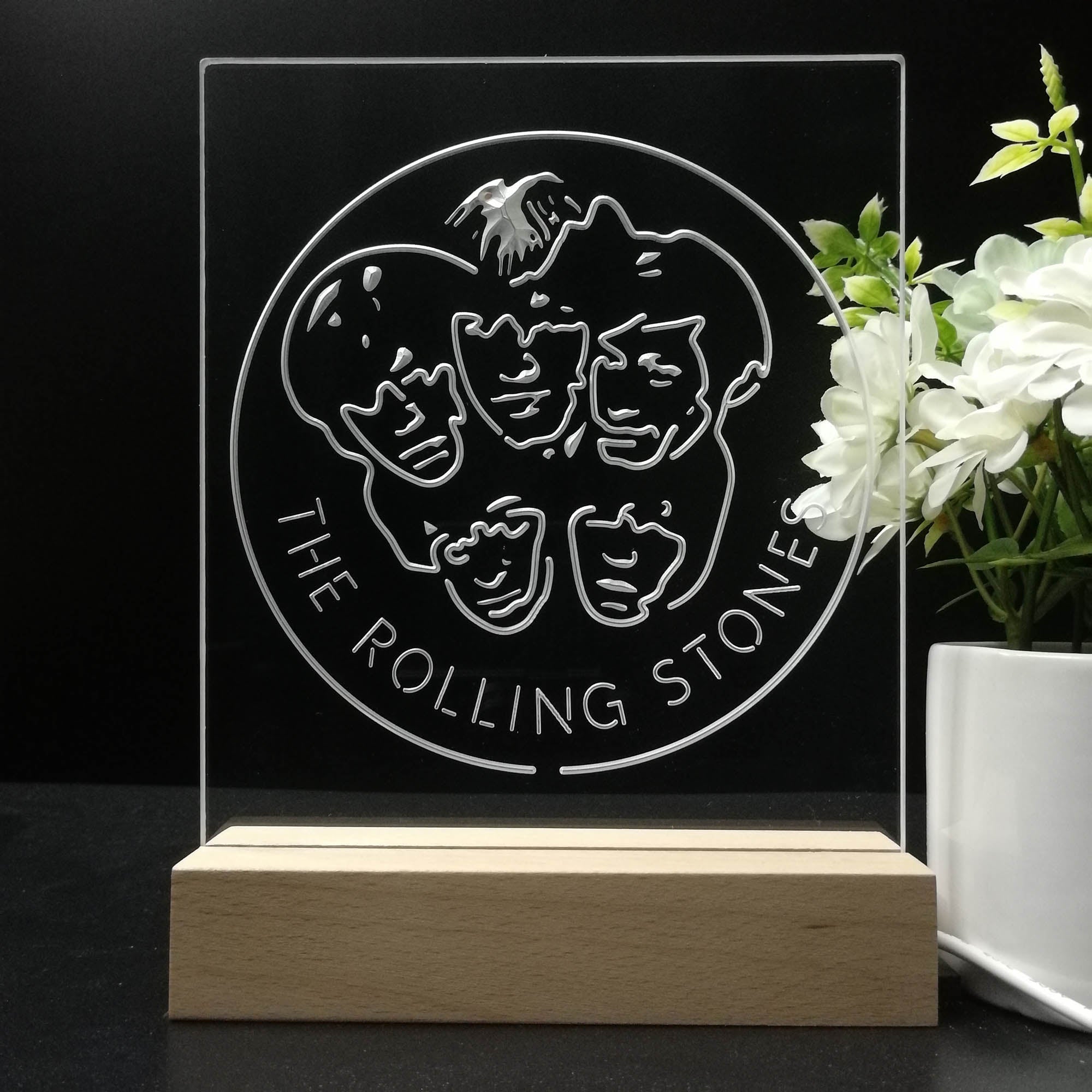 The Rolling Stones Heads 3D Illusion Night Light Desk Lamp