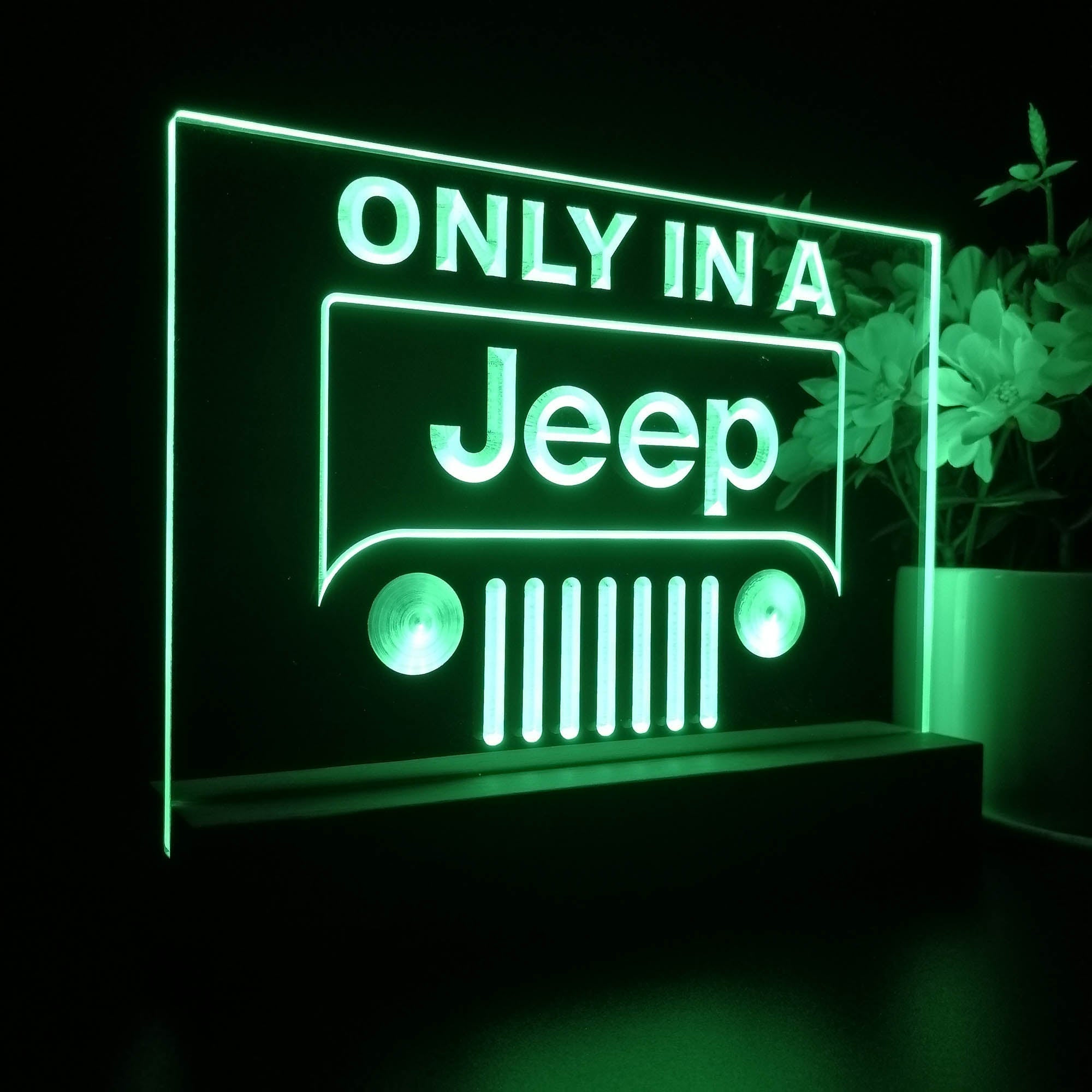 Only in a Jeep 4x4 Sport 3D Illusion Night Light Desk Lamp