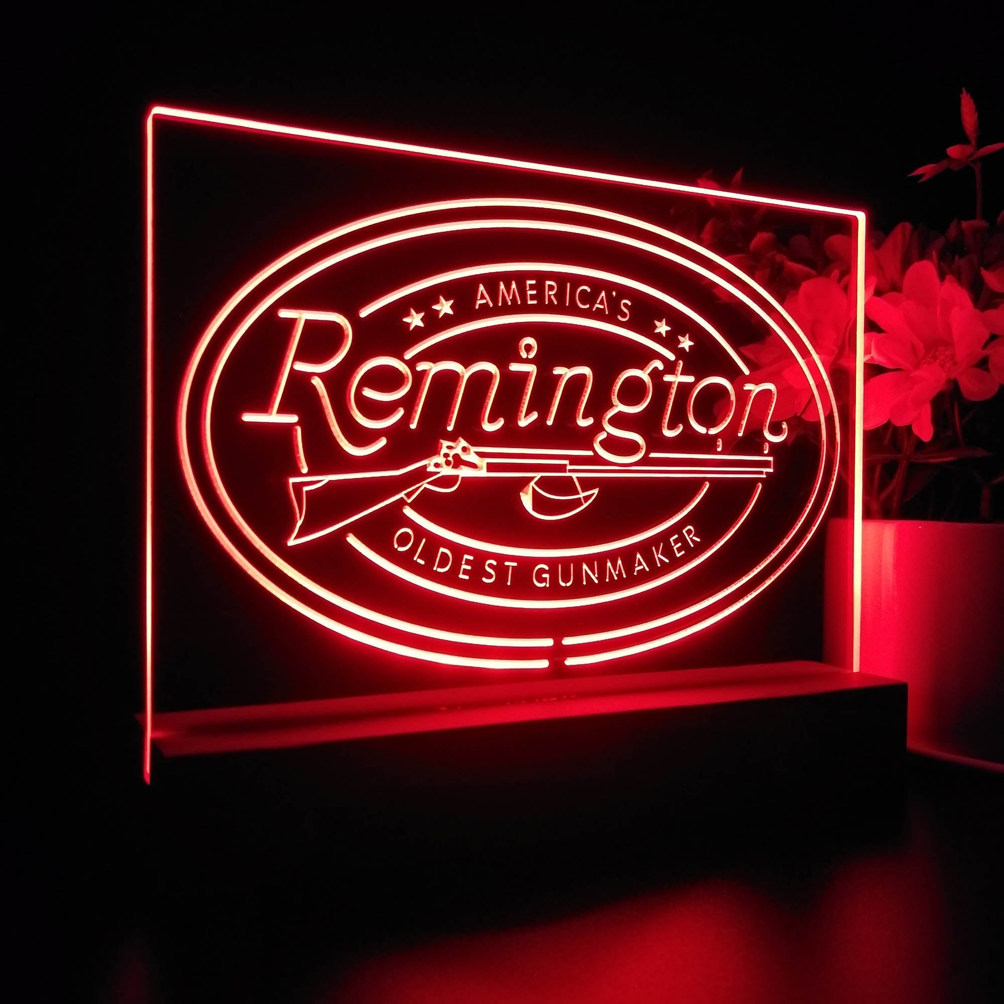 American Remington Garage 3D Illusion Night Light Desk Lamp