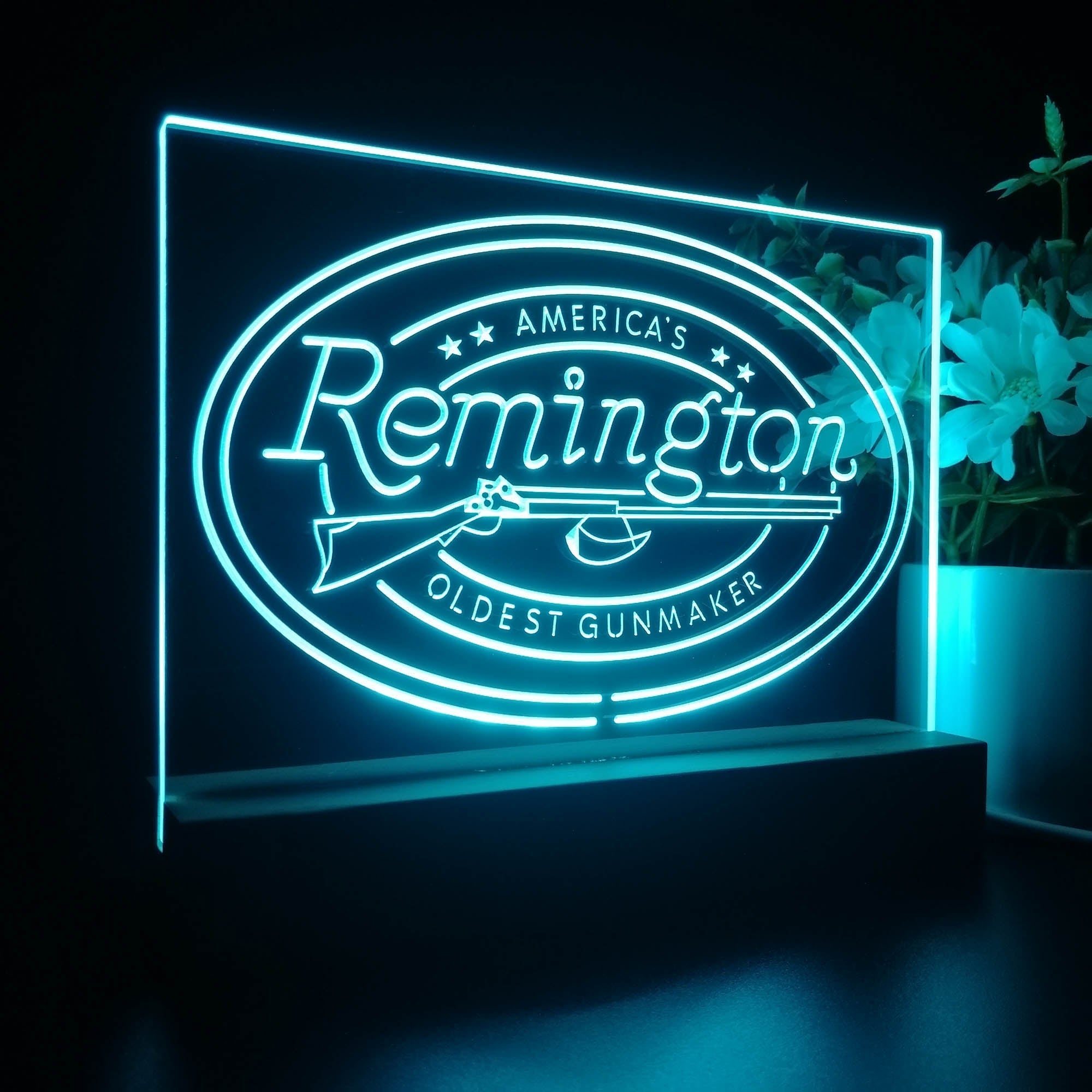 American Remington Garage 3D Illusion Night Light Desk Lamp