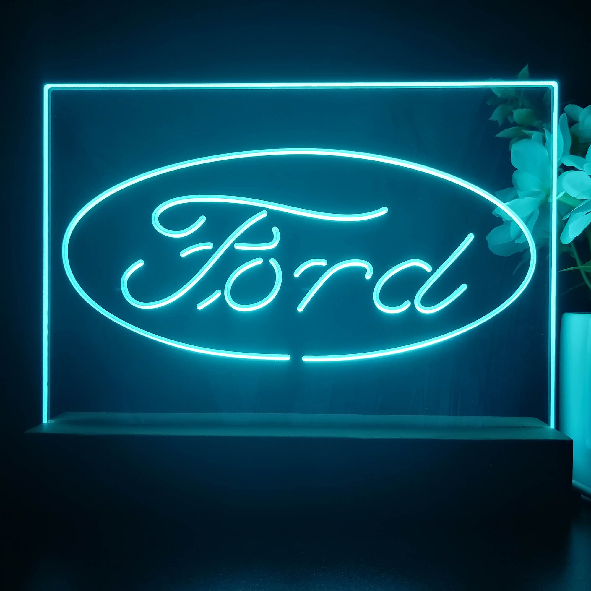 Ford Badge Car Truck Bar 3D Illusion Night Light Desk Lamp