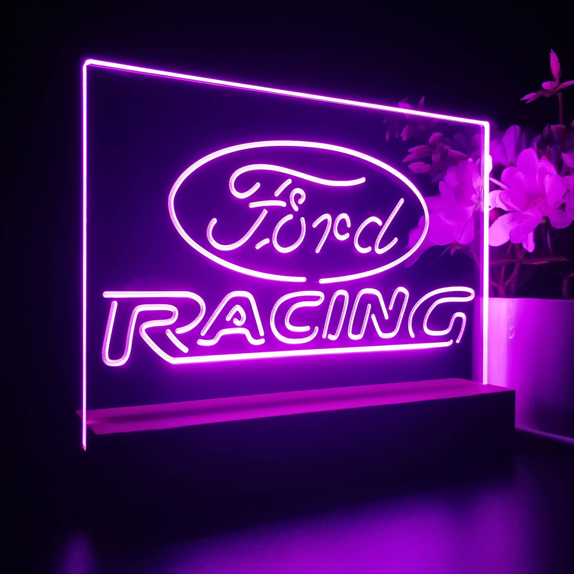 Ford Racing Car Bar 3D Illusion Night Light Desk Lamp