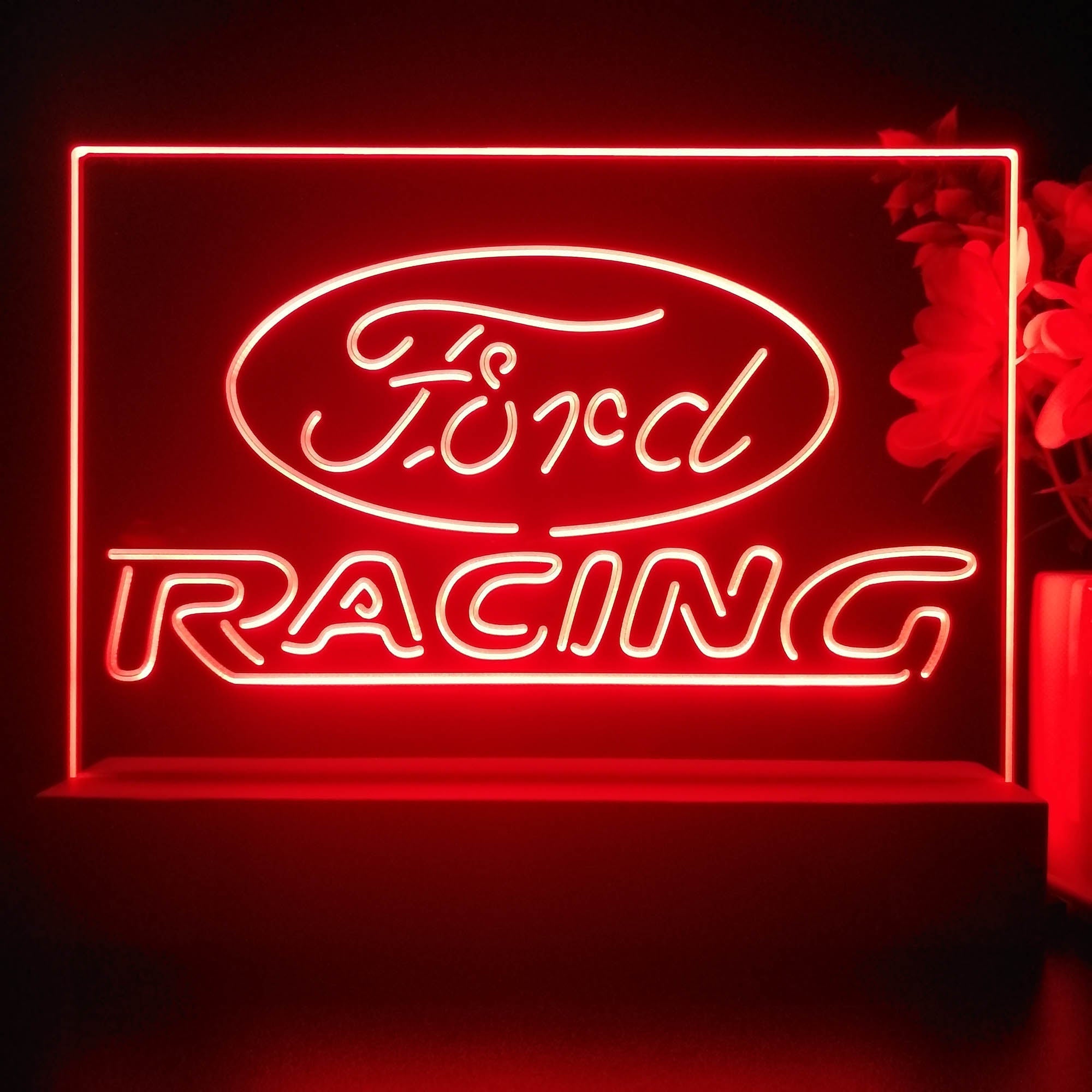 Ford Racing Car Bar 3D Illusion Night Light Desk Lamp
