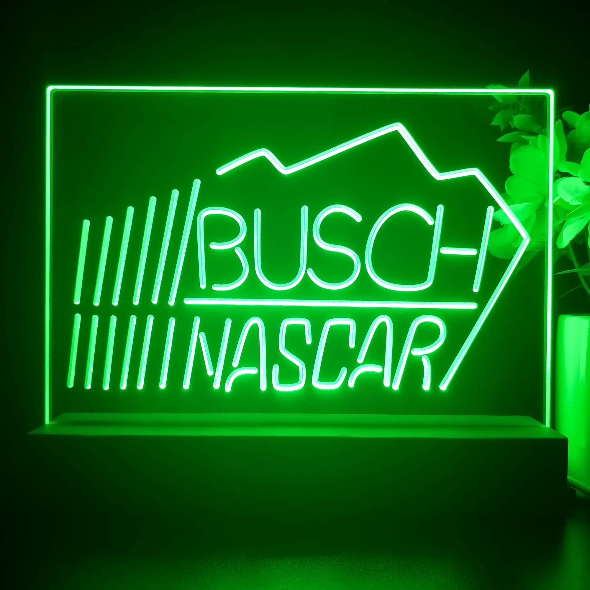 Busch Nascar Beer Racing Car Bar 3D Illusion Night Light Desk Lamp