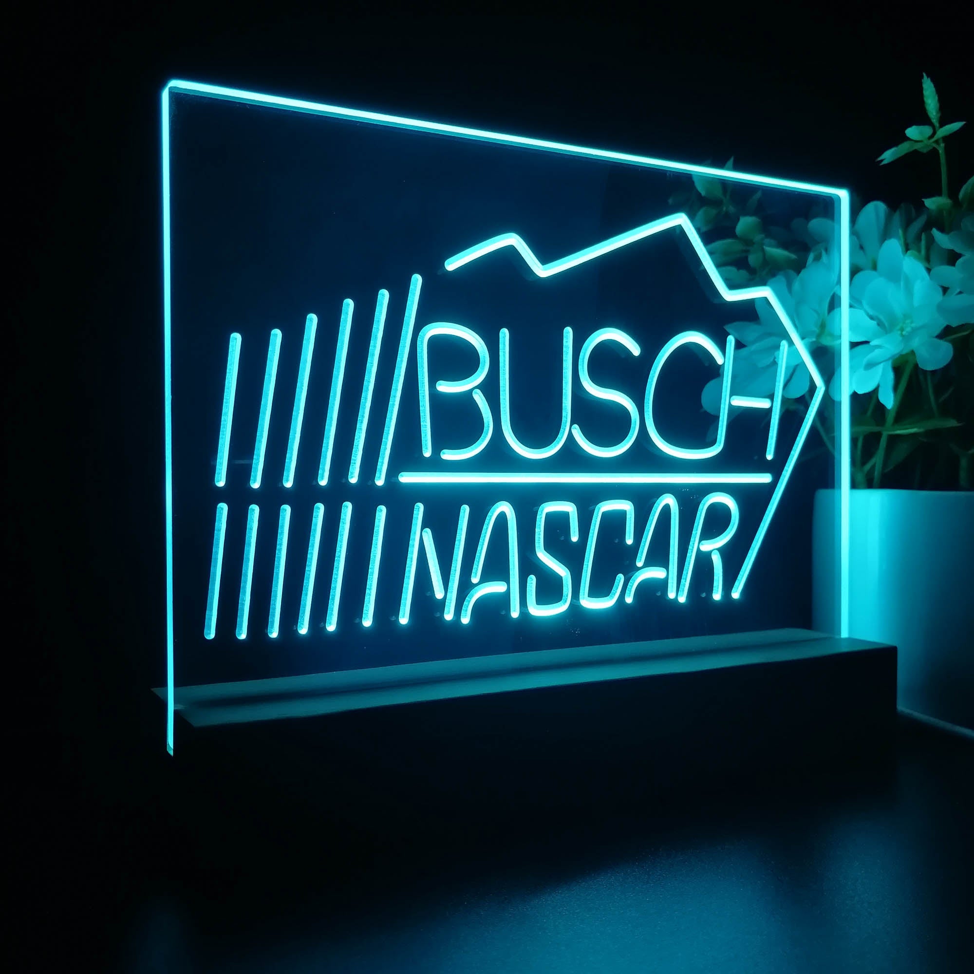 Busch Nascar Beer Racing Car Bar 3D Illusion Night Light Desk Lamp