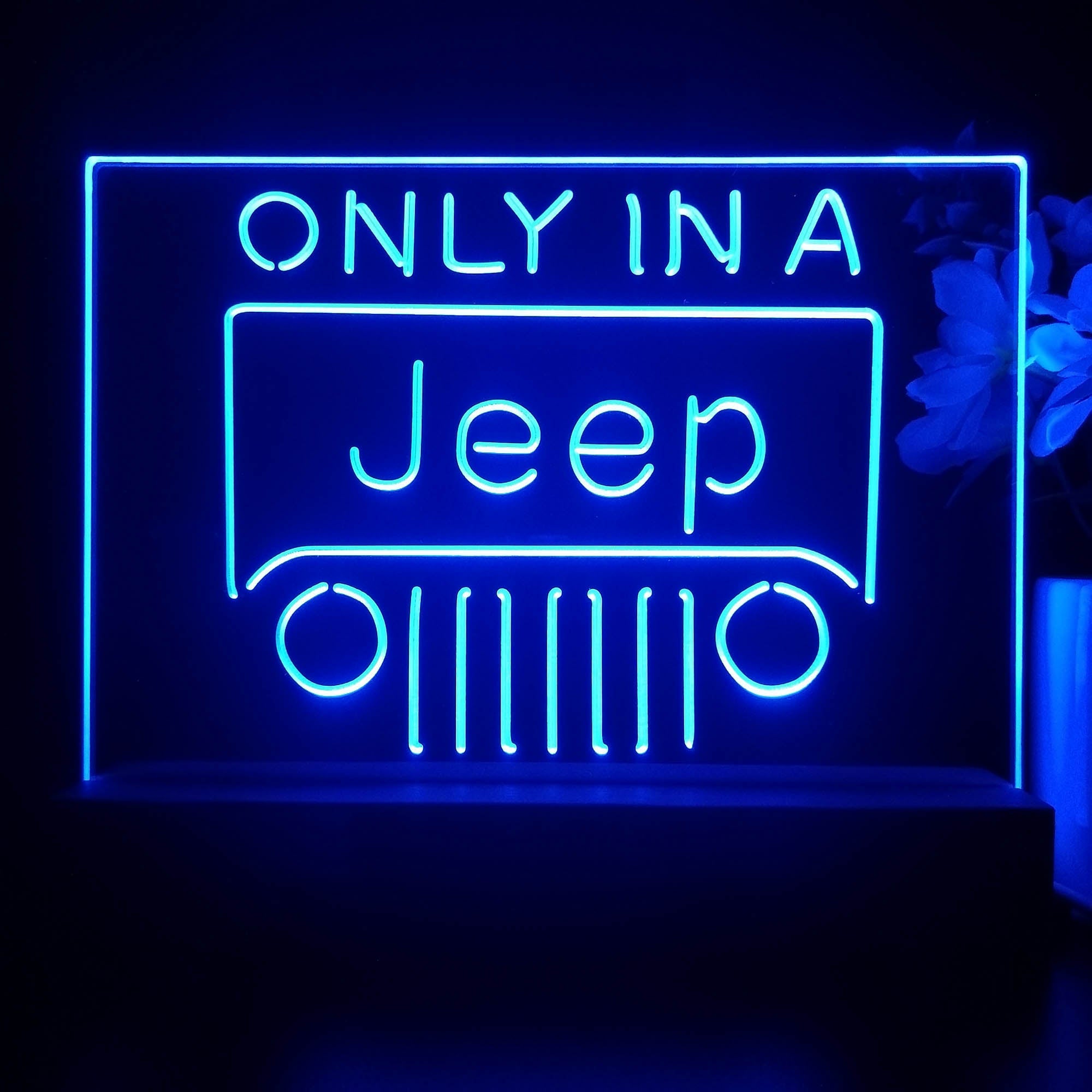 Only in a Jeep Beer Garage 3D Illusion Night Light Desk Lamp