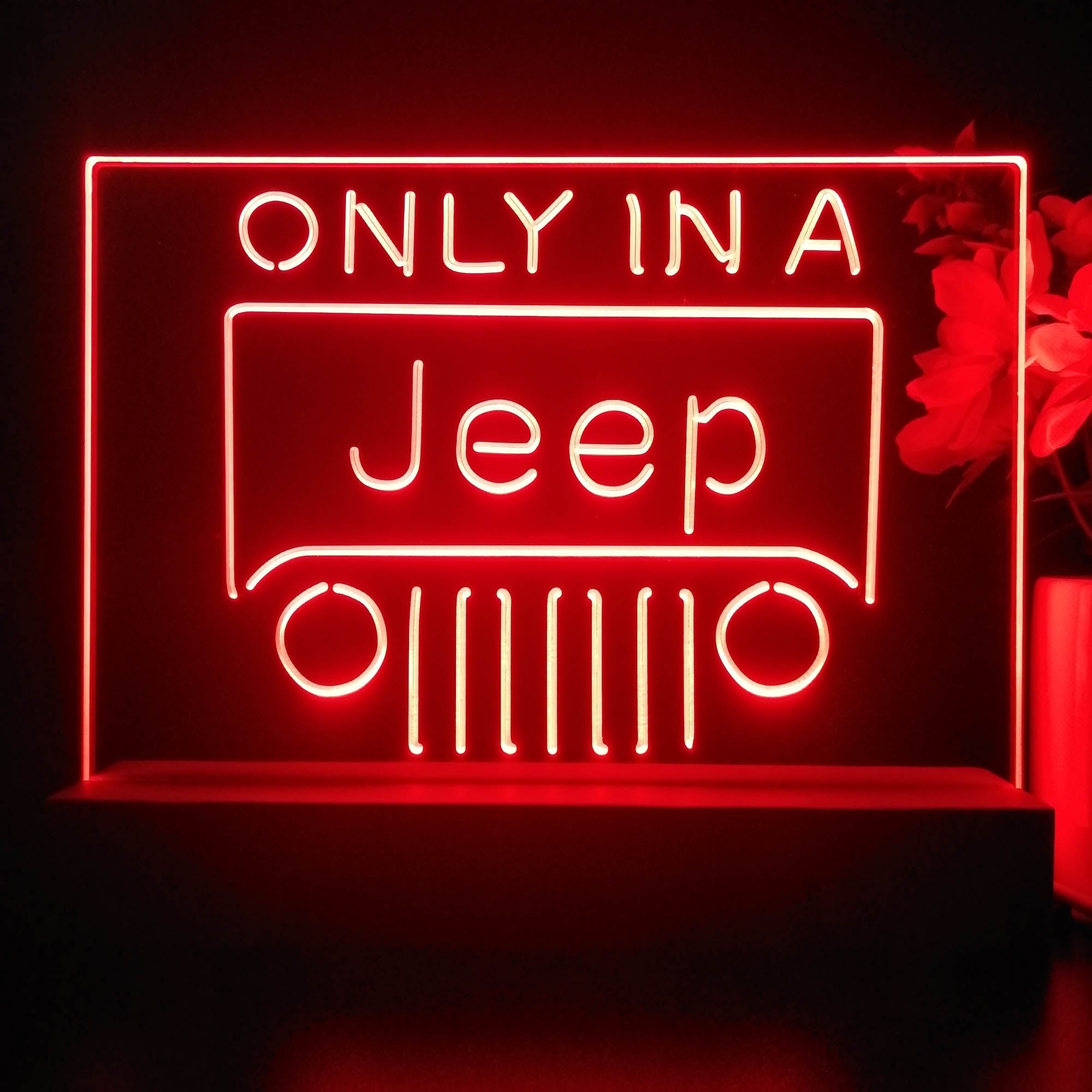 Only in a Jeep Beer Garage 3D Illusion Night Light Desk Lamp