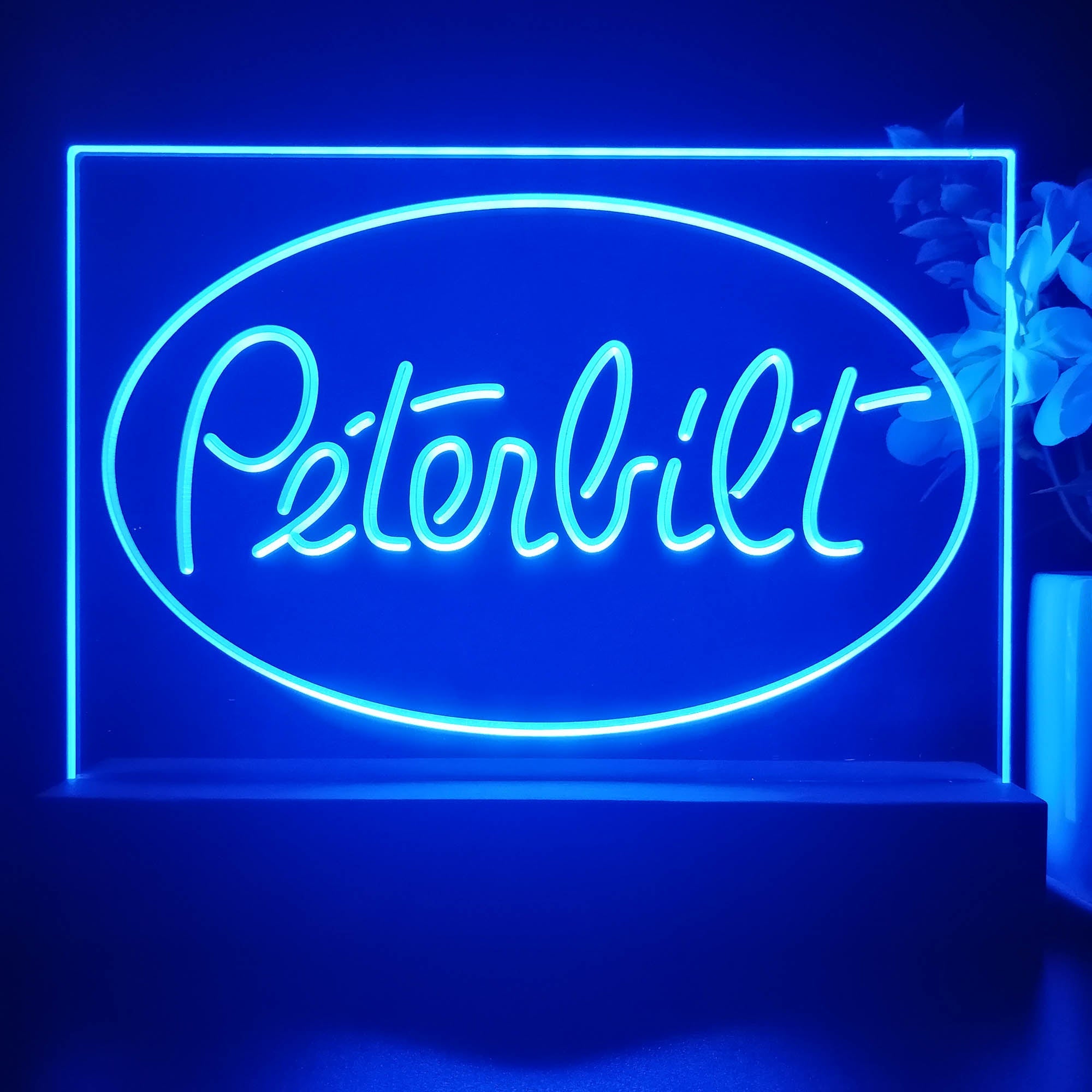 Peterbilt Car Transport Bar 3D Illusion Night Light Desk Lamp