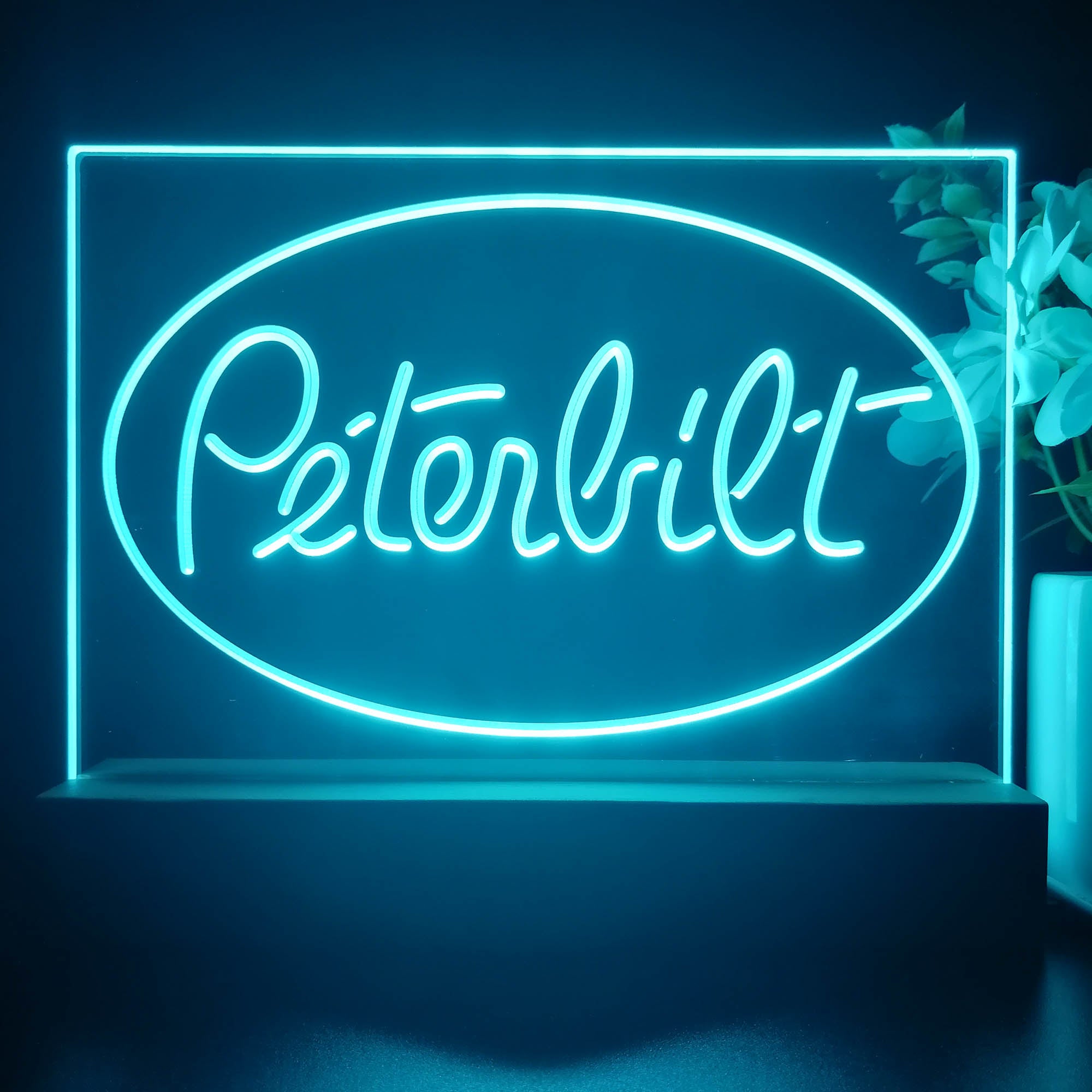 Peterbilt Car Transport Bar 3D Illusion Night Light Desk Lamp