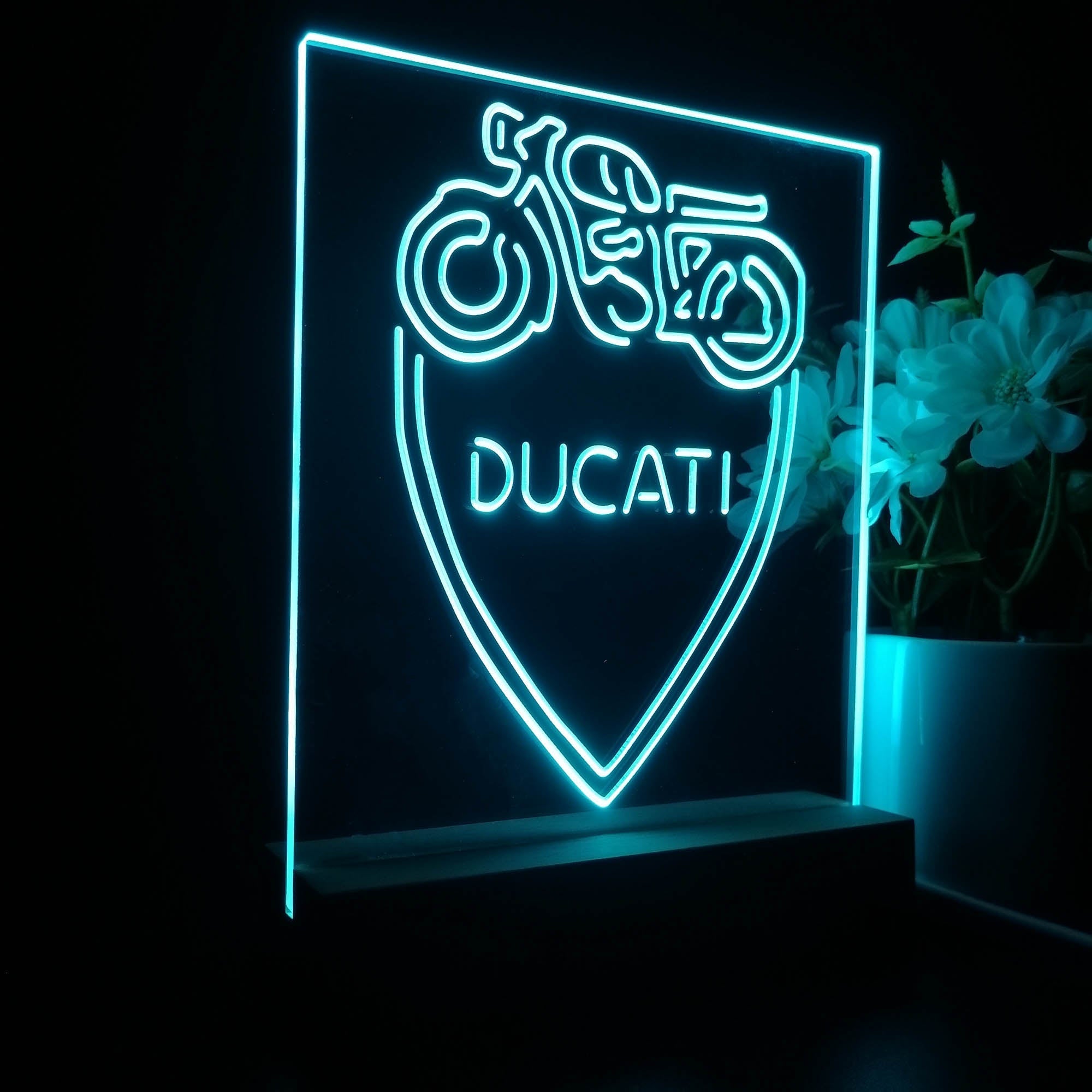 Ducati Motorcycle Club 3D Illusion Night Light Desk Lamp