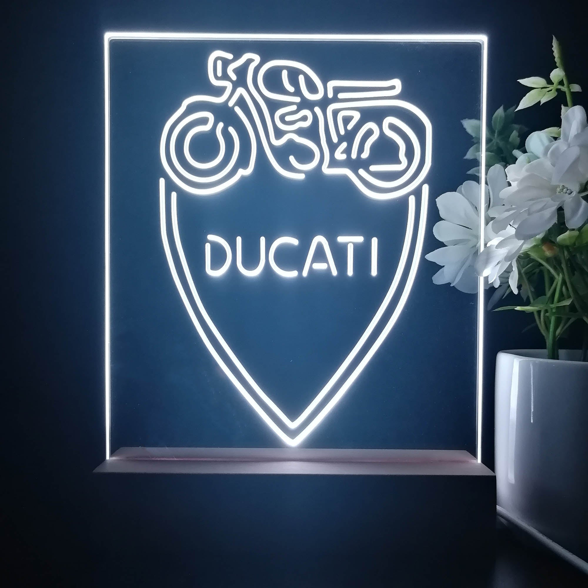 Ducati Motorcycle Club 3D Illusion Night Light Desk Lamp
