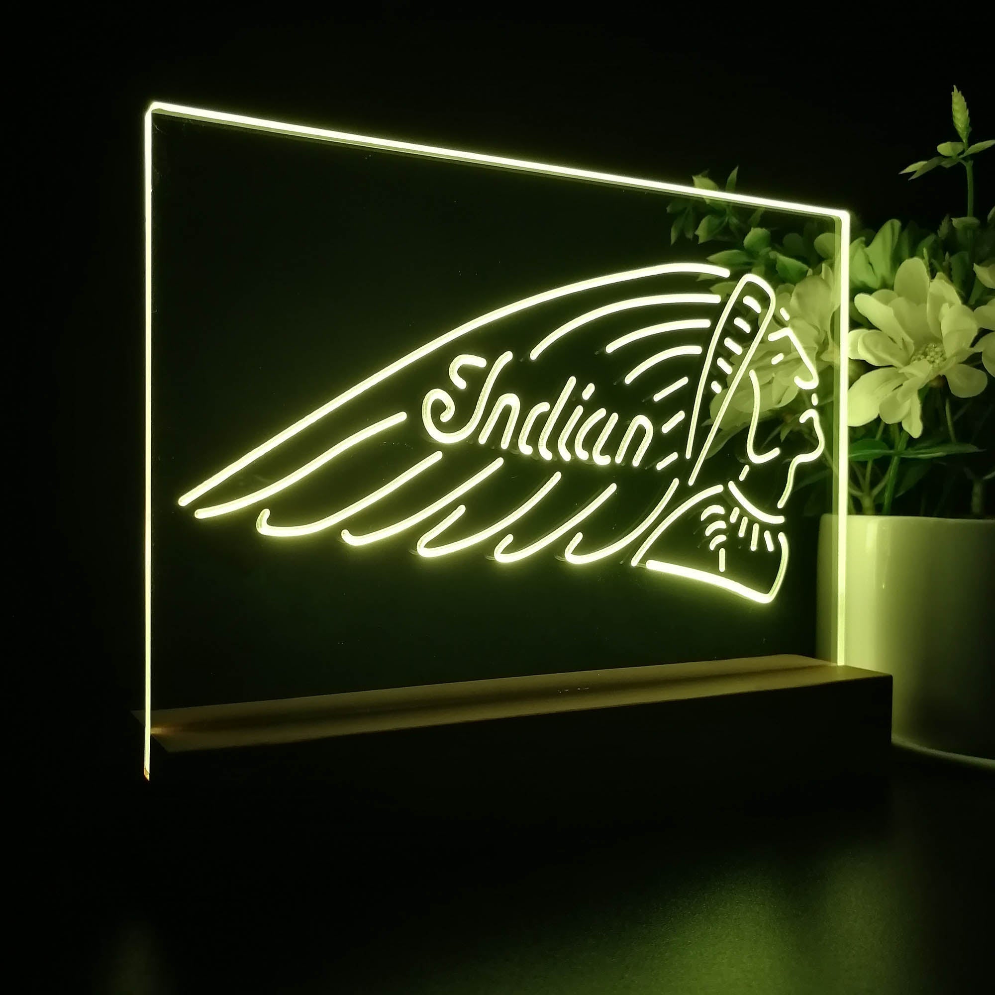 Indian Motorcycle Club 3D Illusion Night Light Desk Lamp