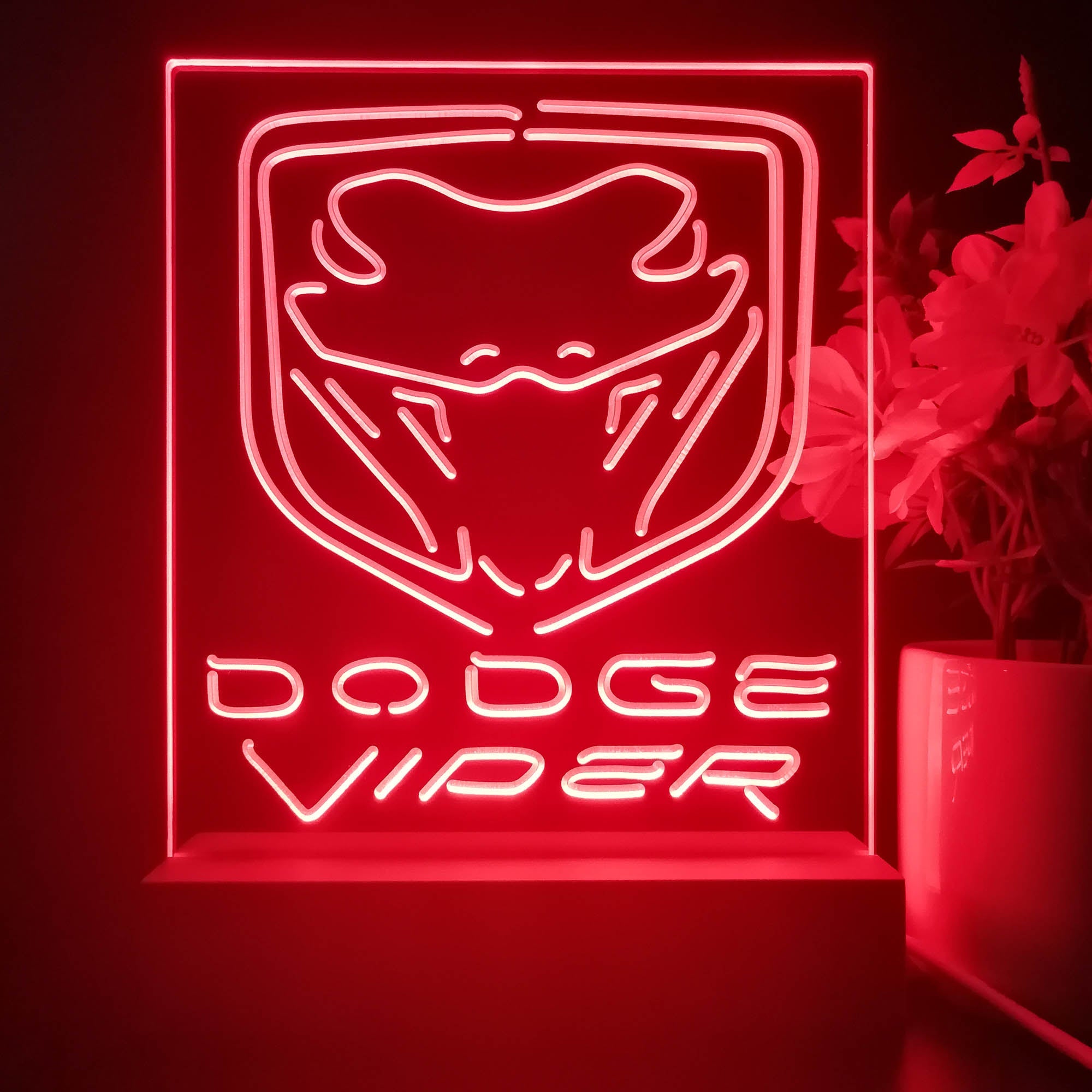 Dodge Viper Car 3D Illusion Night Light Desk Lamp