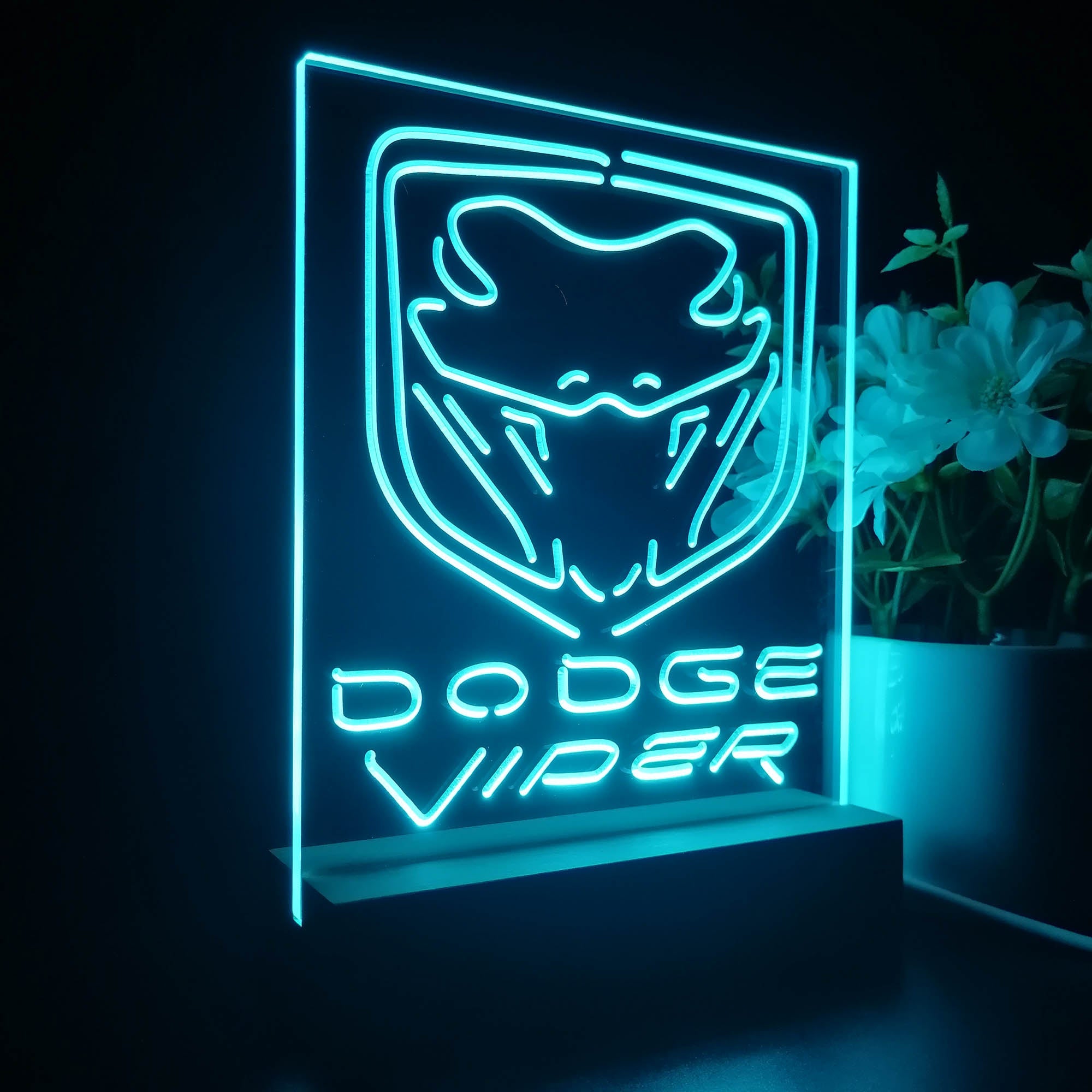Dodge Viper Car 3D Illusion Night Light Desk Lamp