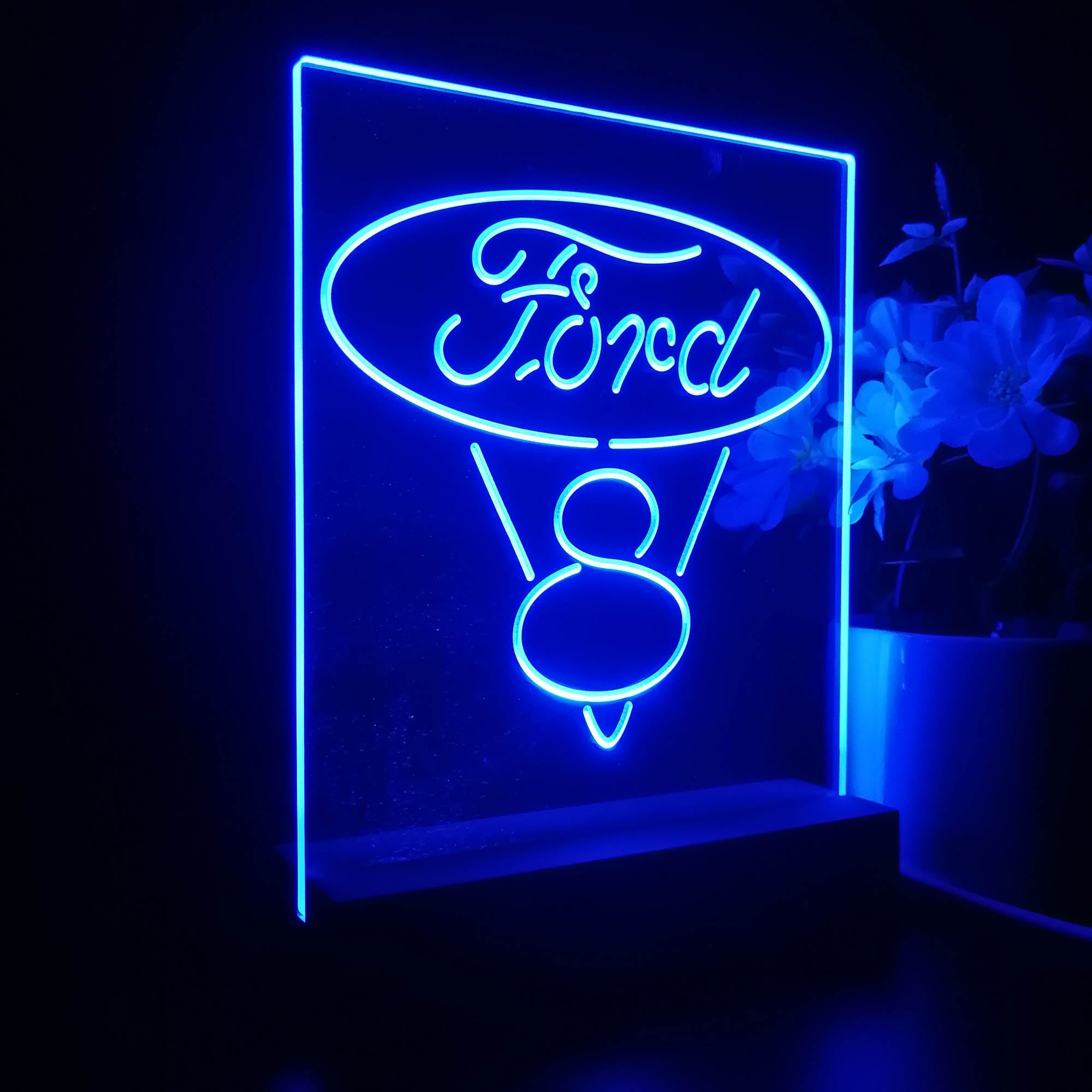 Ford V8 Logo Neon Sign Table Lamp Display | PRO LED SIGN