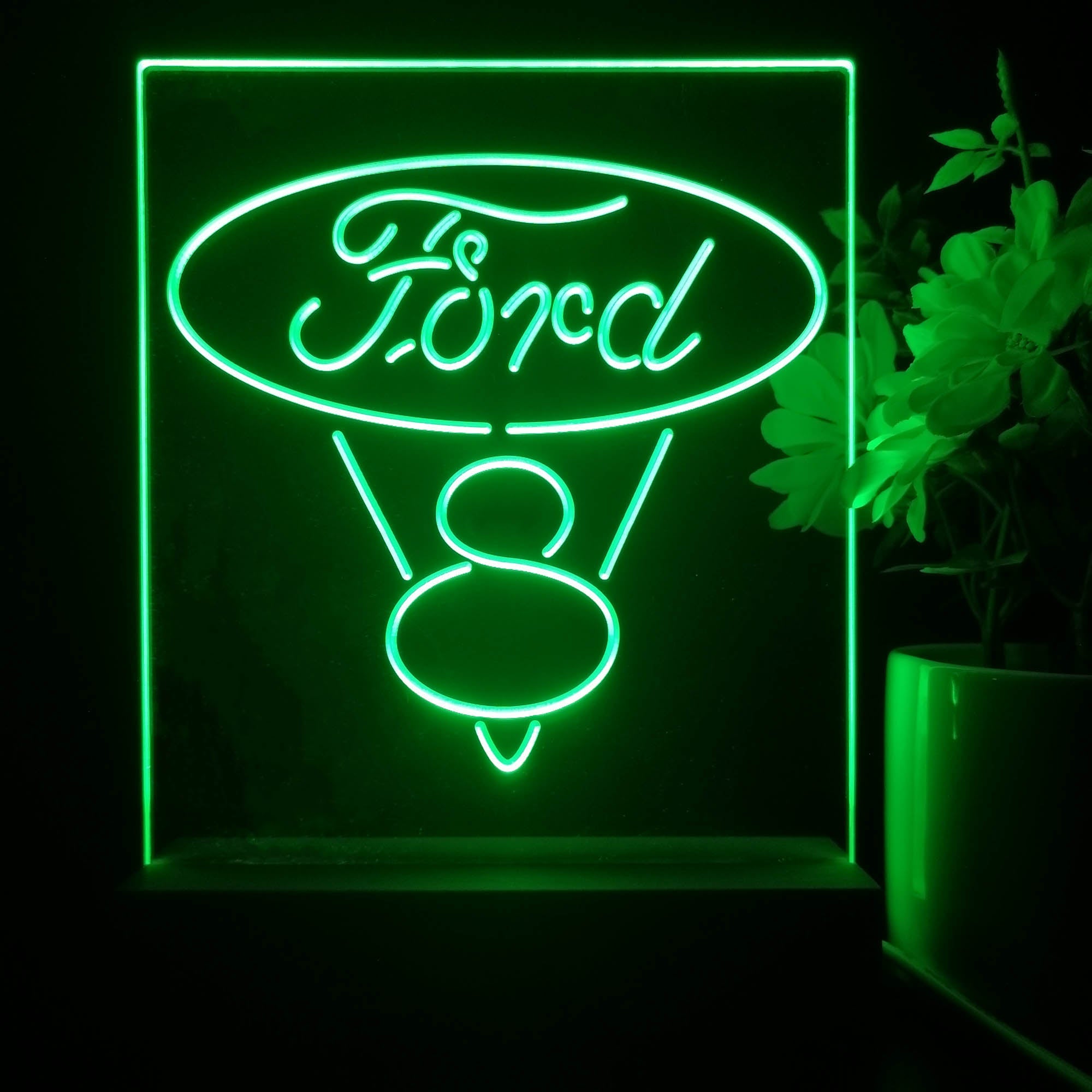 Ford V8 Logo 3D Illusion Night Light Desk Lamp