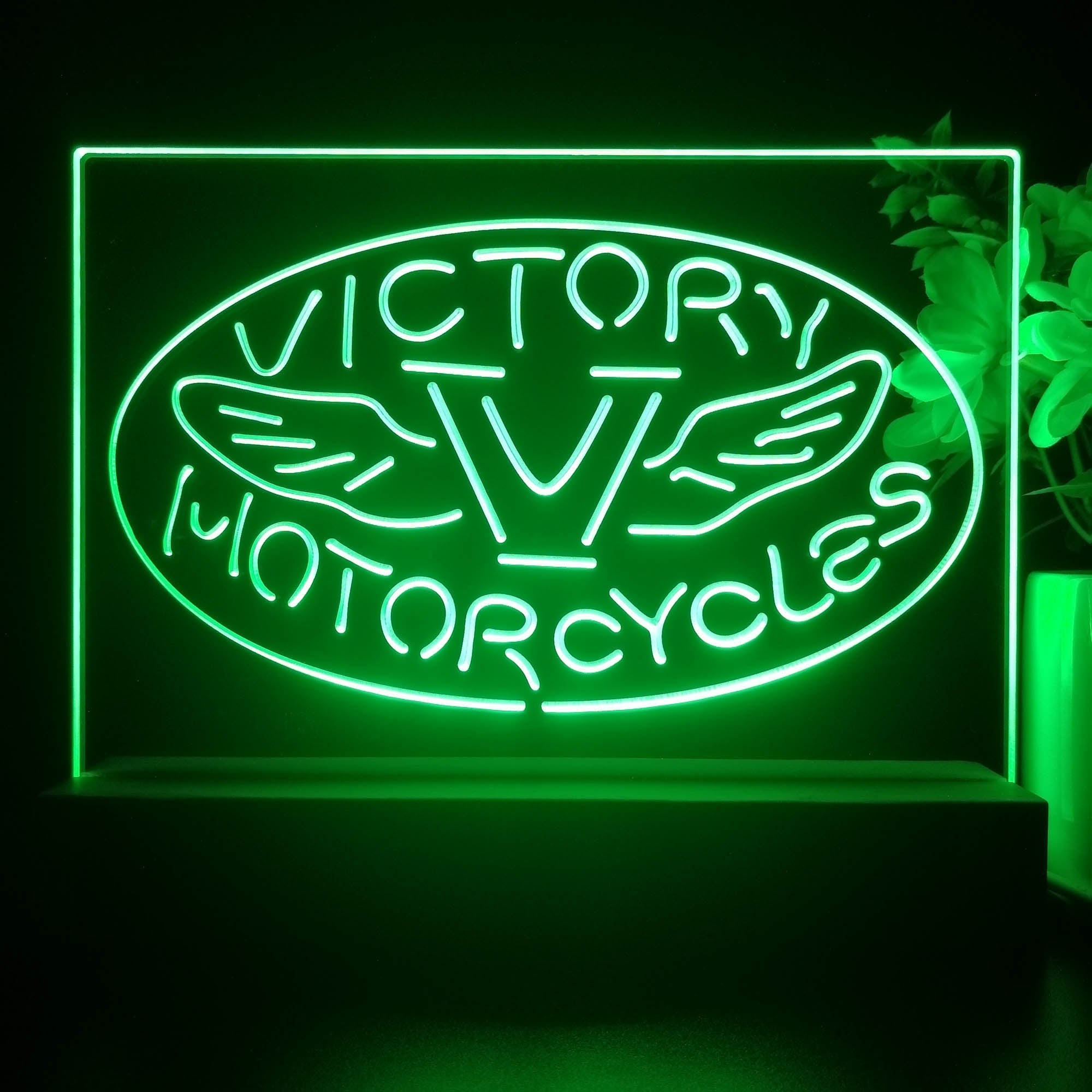 Victory Motorcycles Club 3D Illusion Night Light Desk Lamp