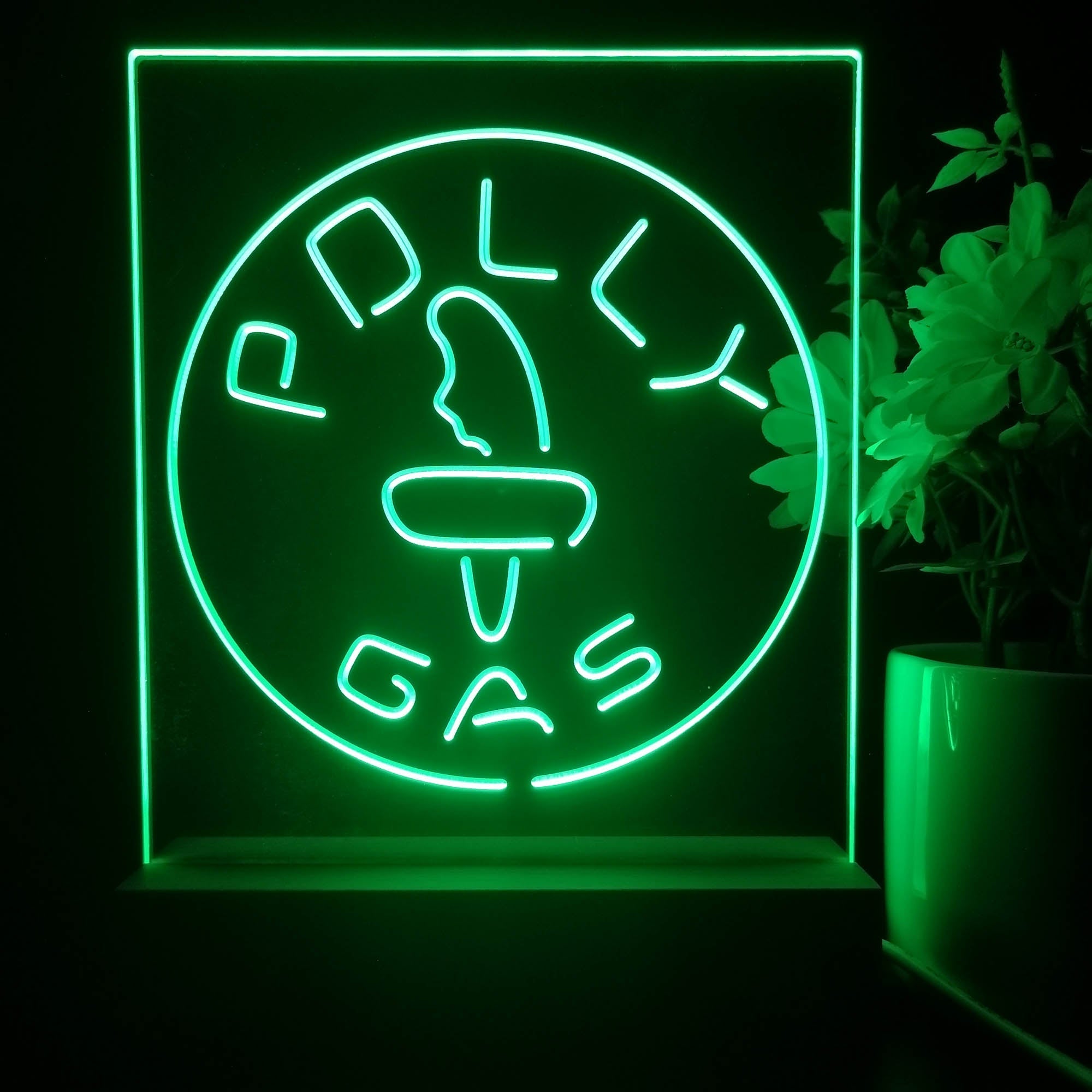 Polly Gas Man Cave 3D Illusion Night Light Desk Lamp