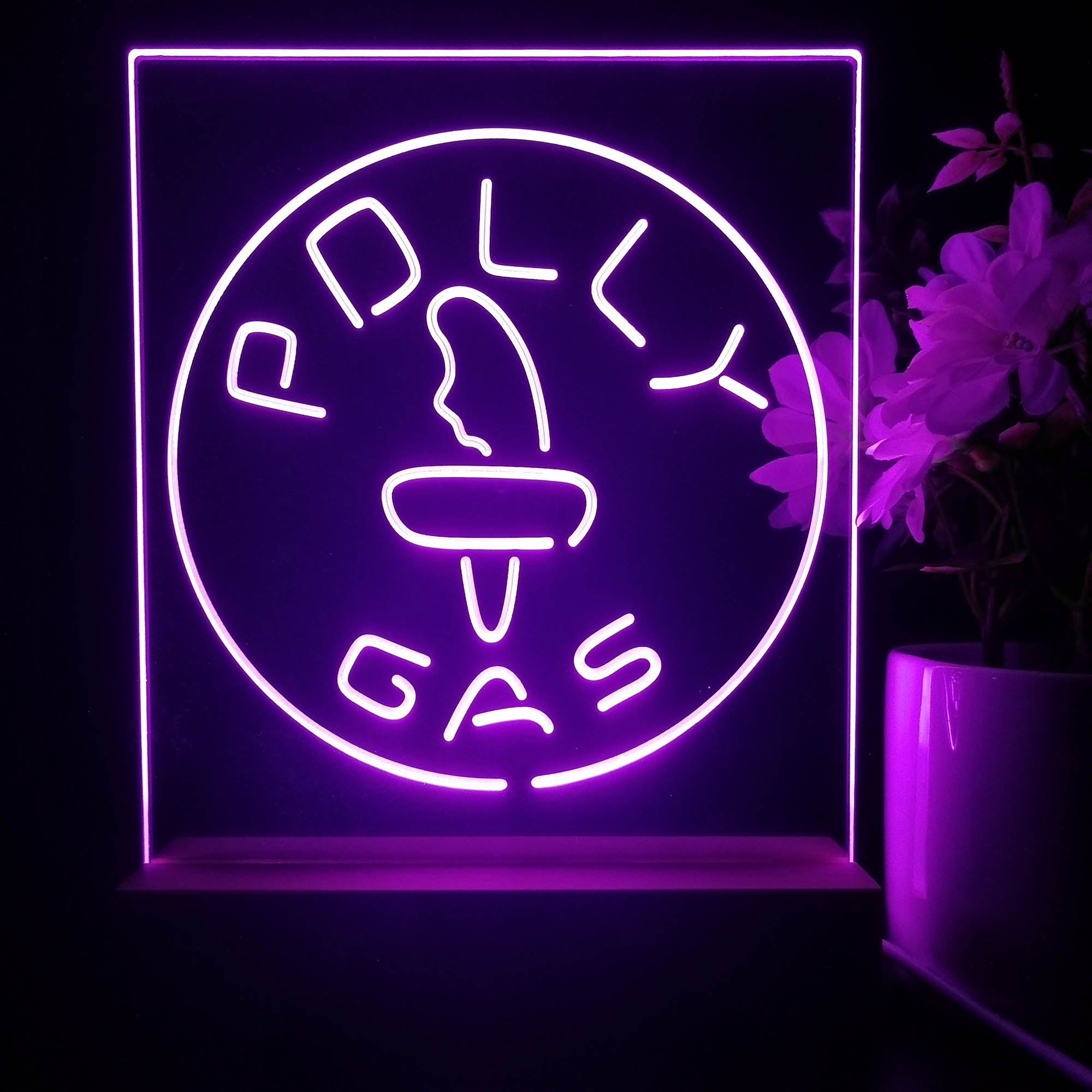 Polly Gas Man Cave 3D Illusion Night Light Desk Lamp