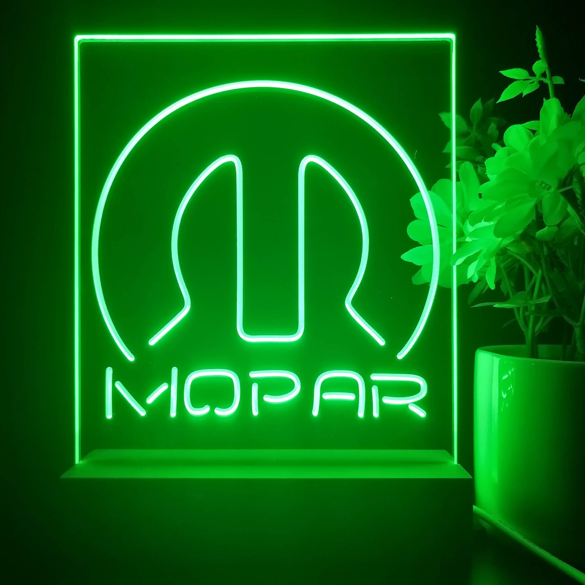 Mopar Logo 3D Illusion Night Light Desk Lamp