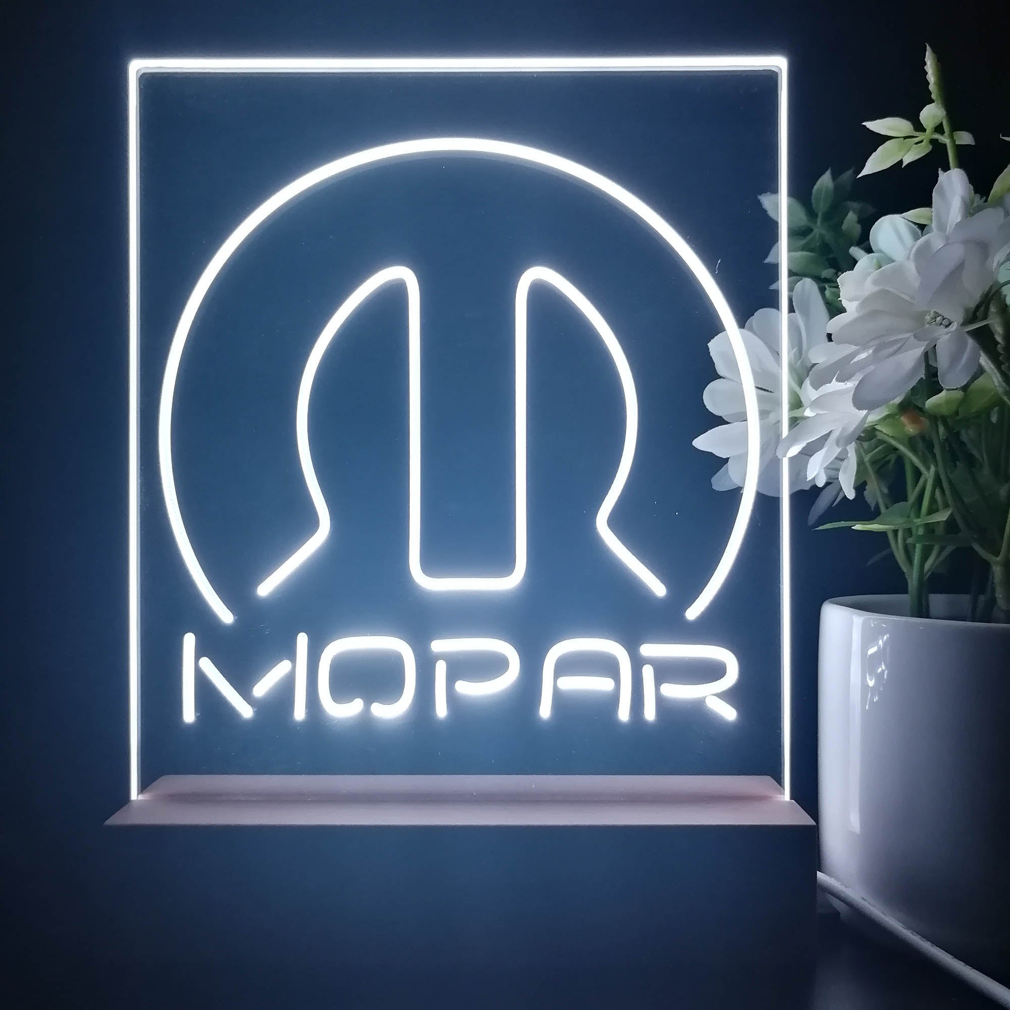 Mopar Logo 3D Illusion Night Light Desk Lamp